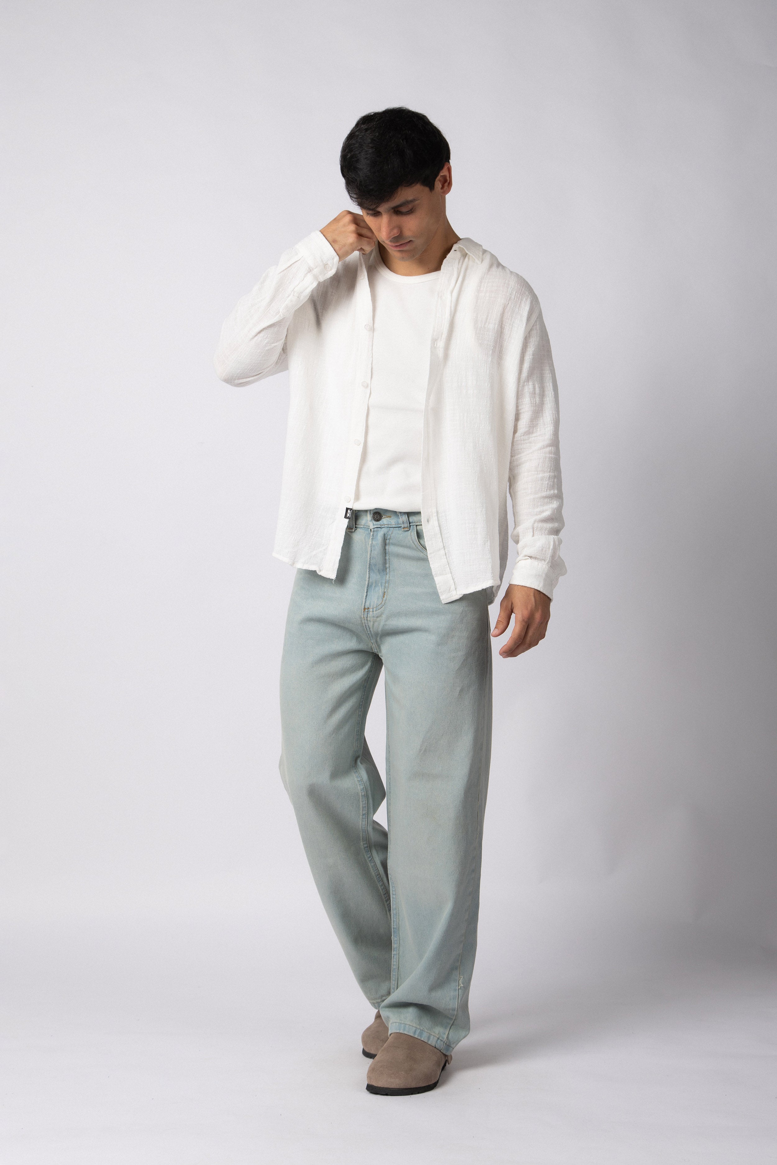 Camisa Manga Larga Lino Zen Blanca