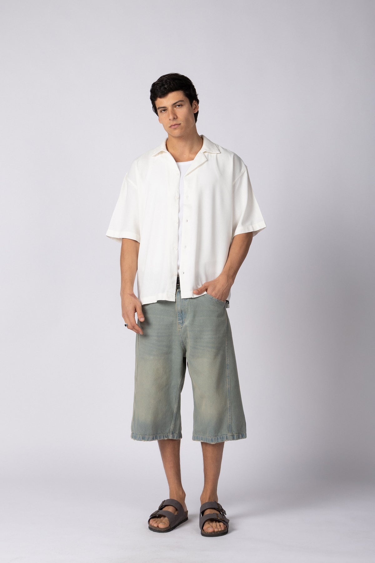 Camisa Manga Corta Lino Rukan Blanca