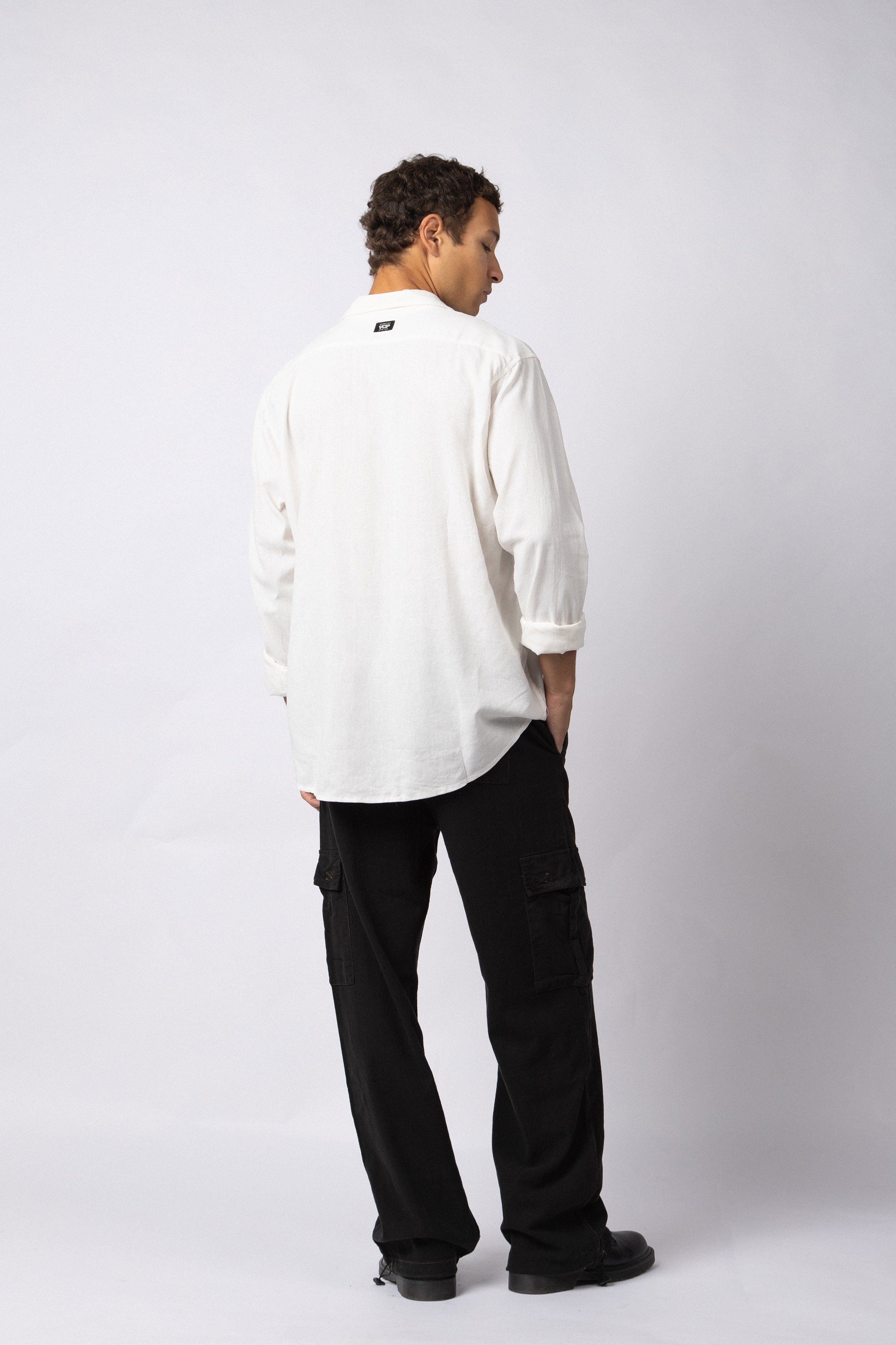 Camisa Manga Larga Lino Raze Blanca