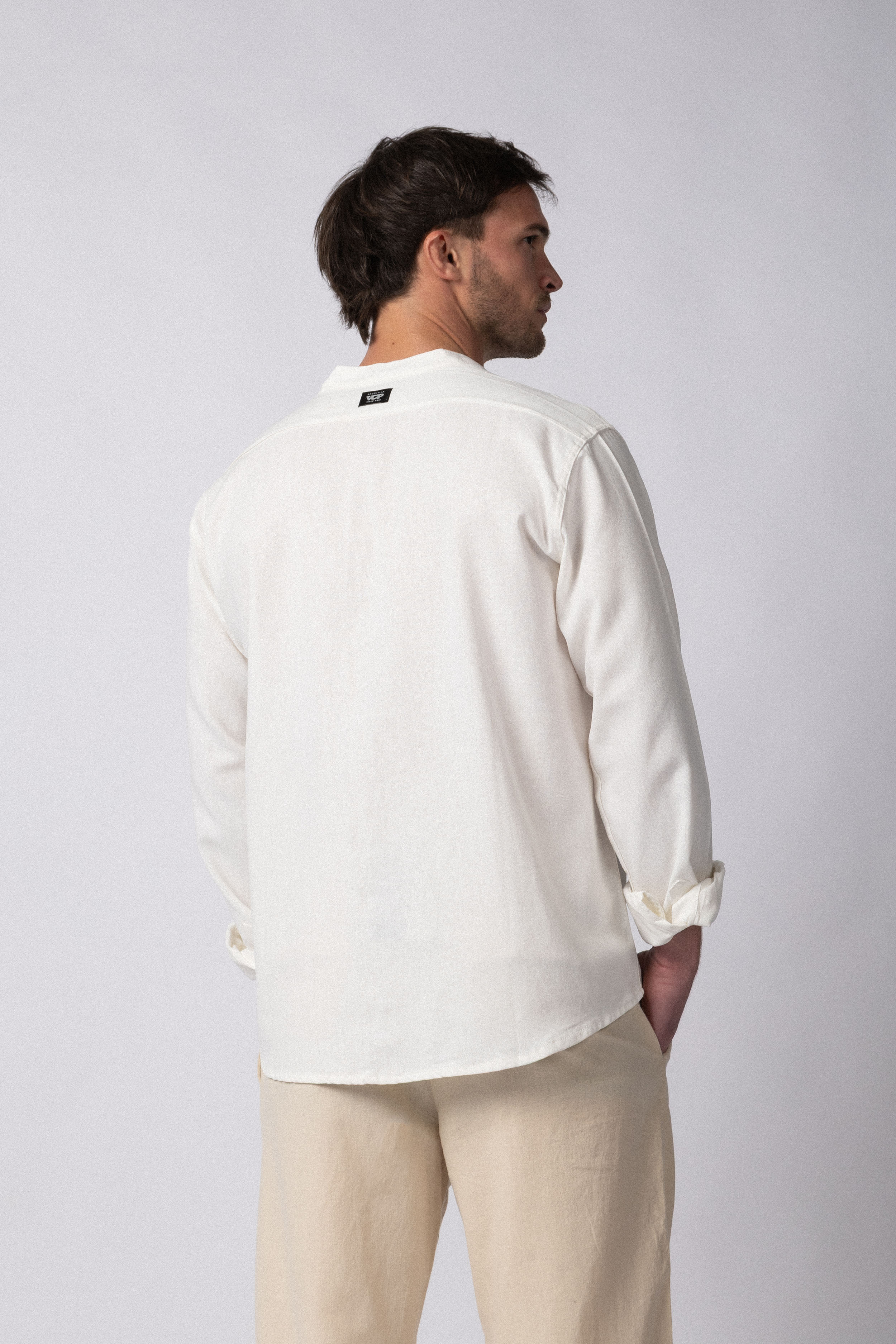 Camisa Manga Larga Mao Lino Deko Blanca