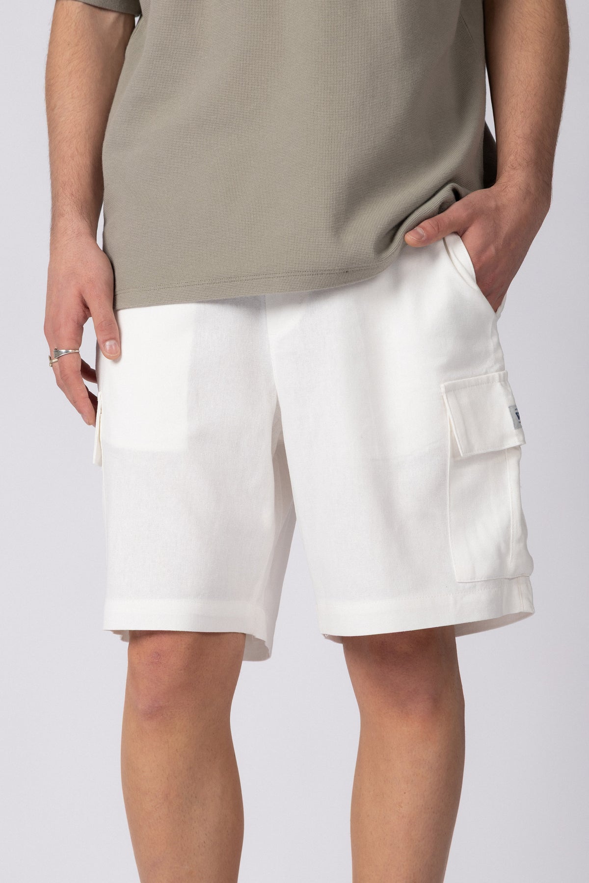 Bermuda Lino Cargo Zuma Blanca