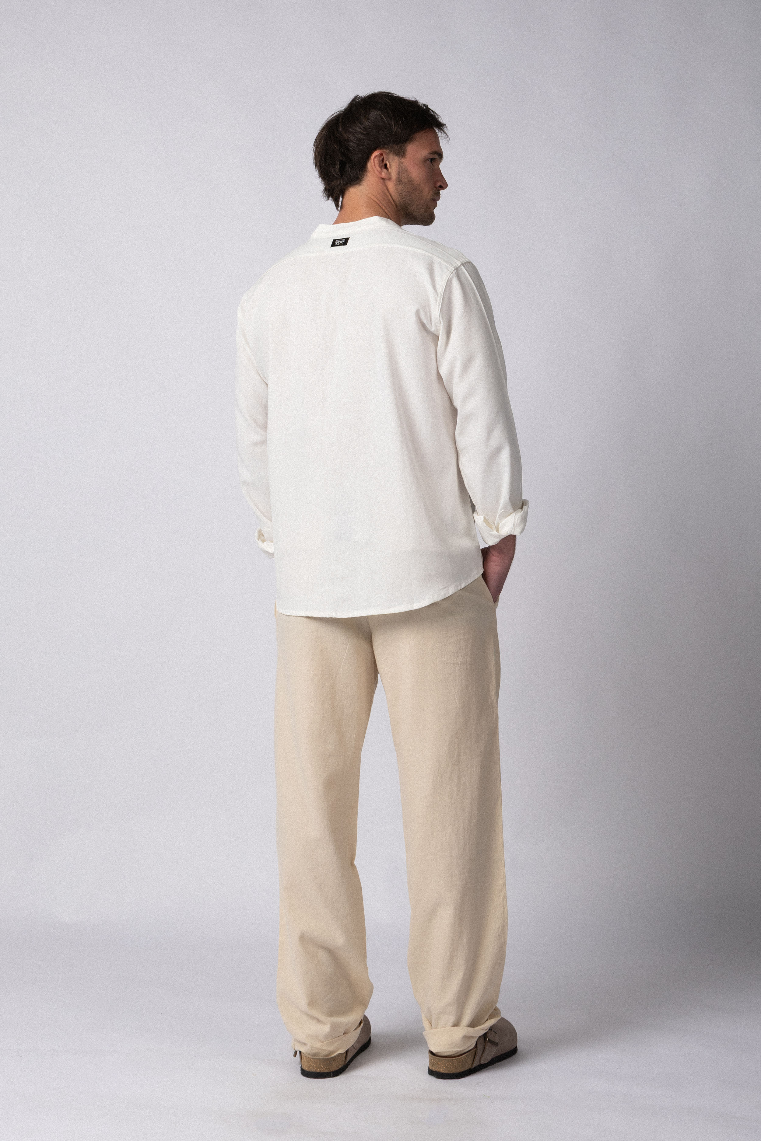 Camisa Manga Larga Mao Lino Deko Blanca