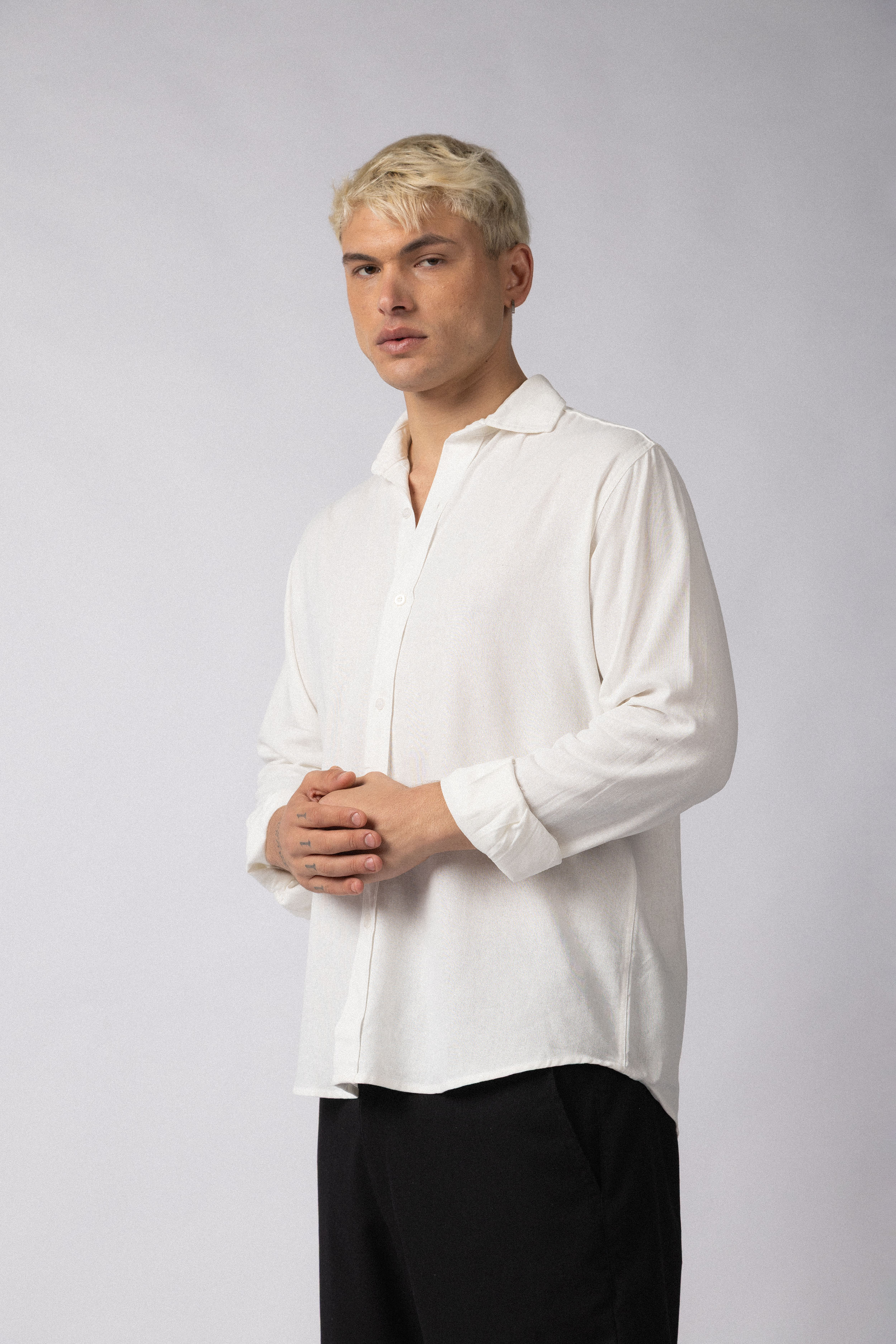 Camisa Manga Larga Lino Raze Blanca