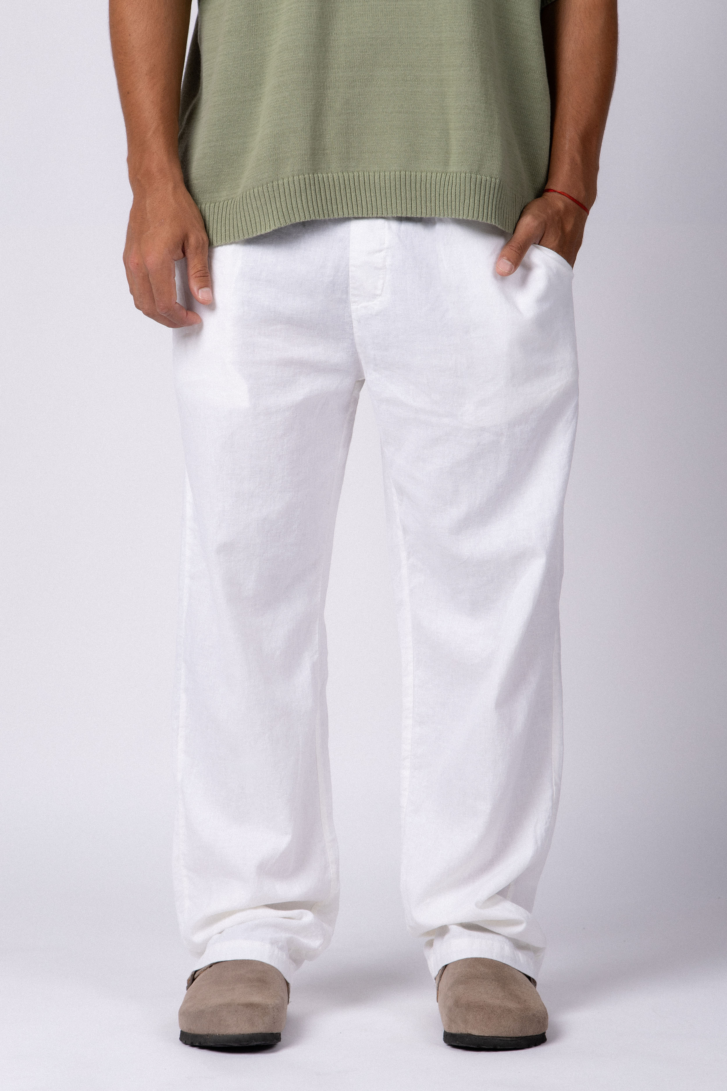 Pantalon Lino Taranis Blanco