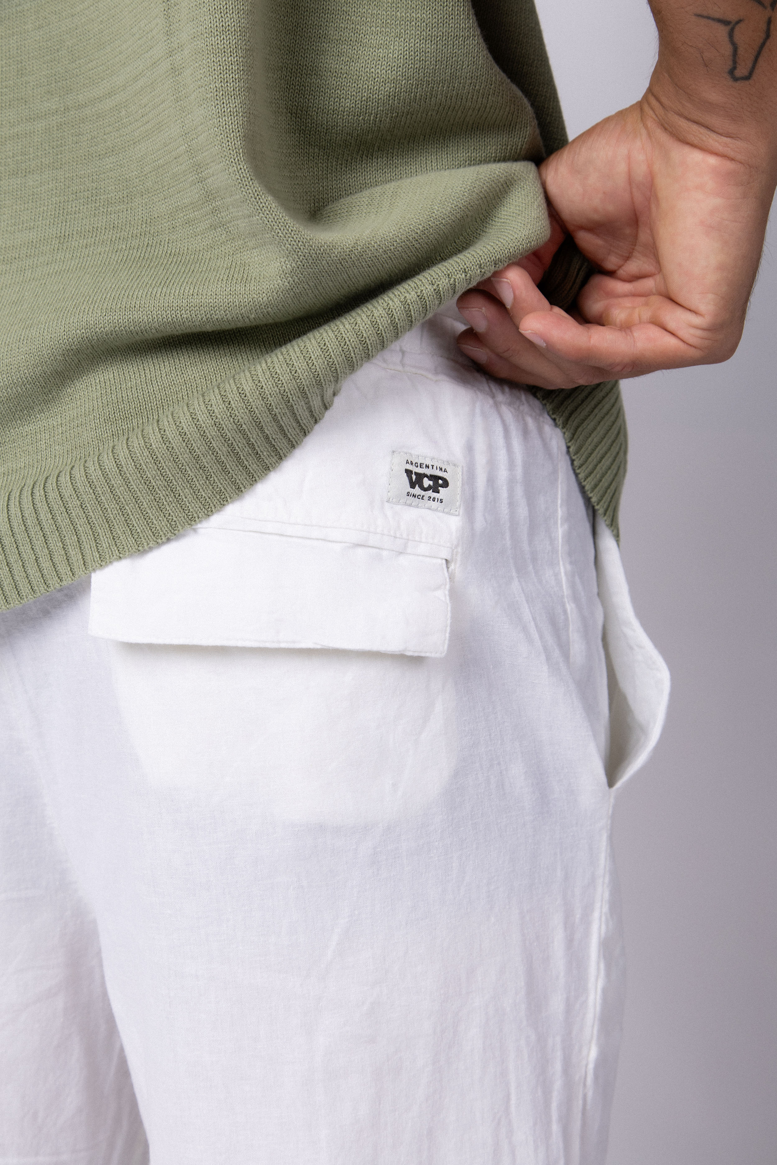 Pantalon Lino Taranis Blanco