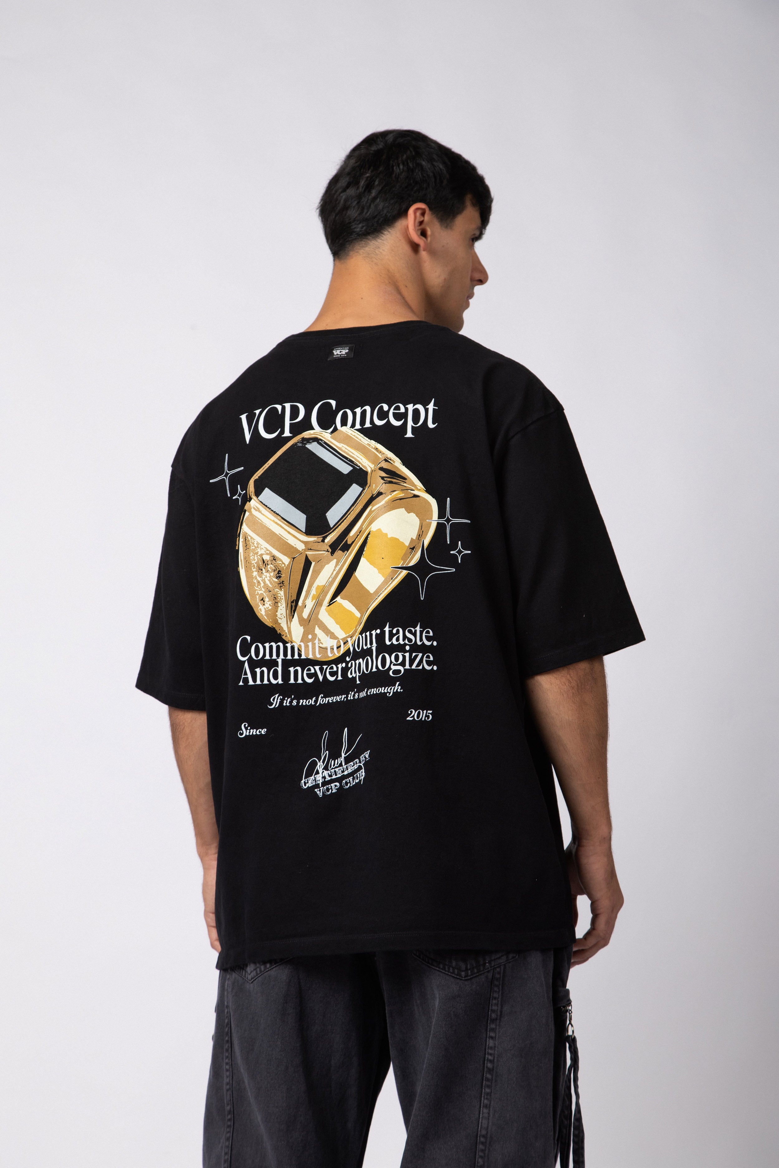 Remera Over Rhy Bling Negra