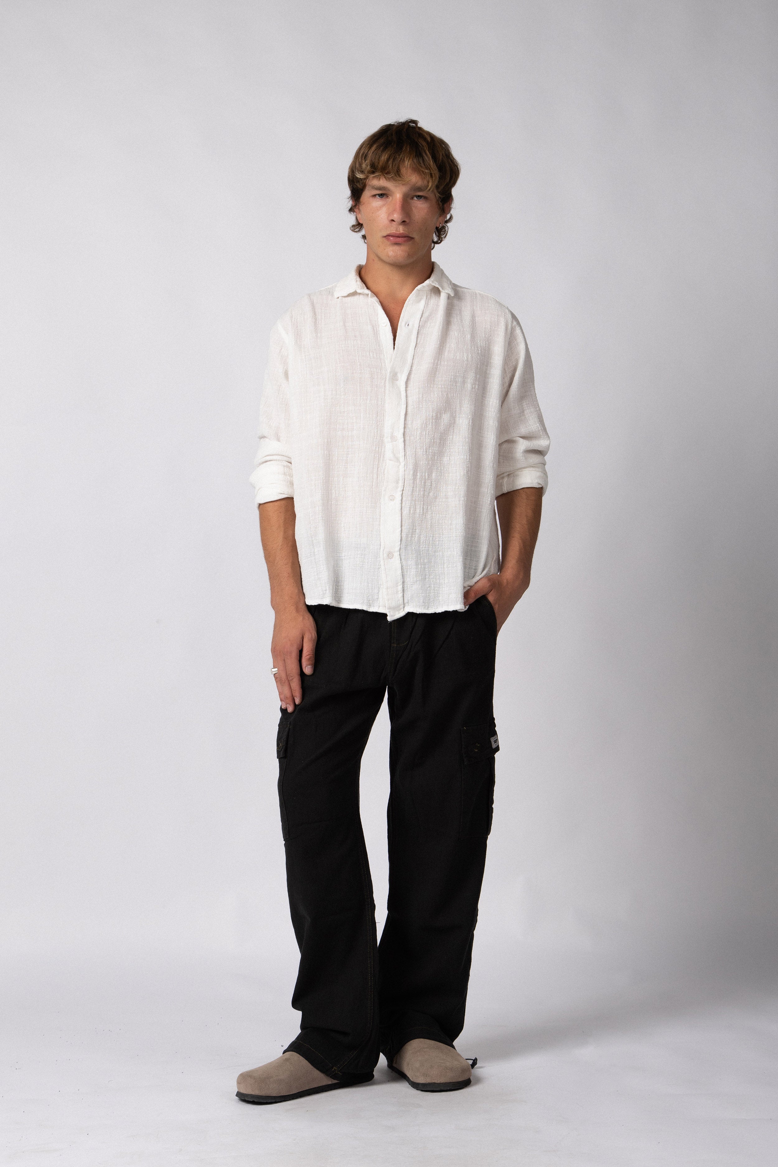 Camisa Manga Larga Lino Zen Blanca