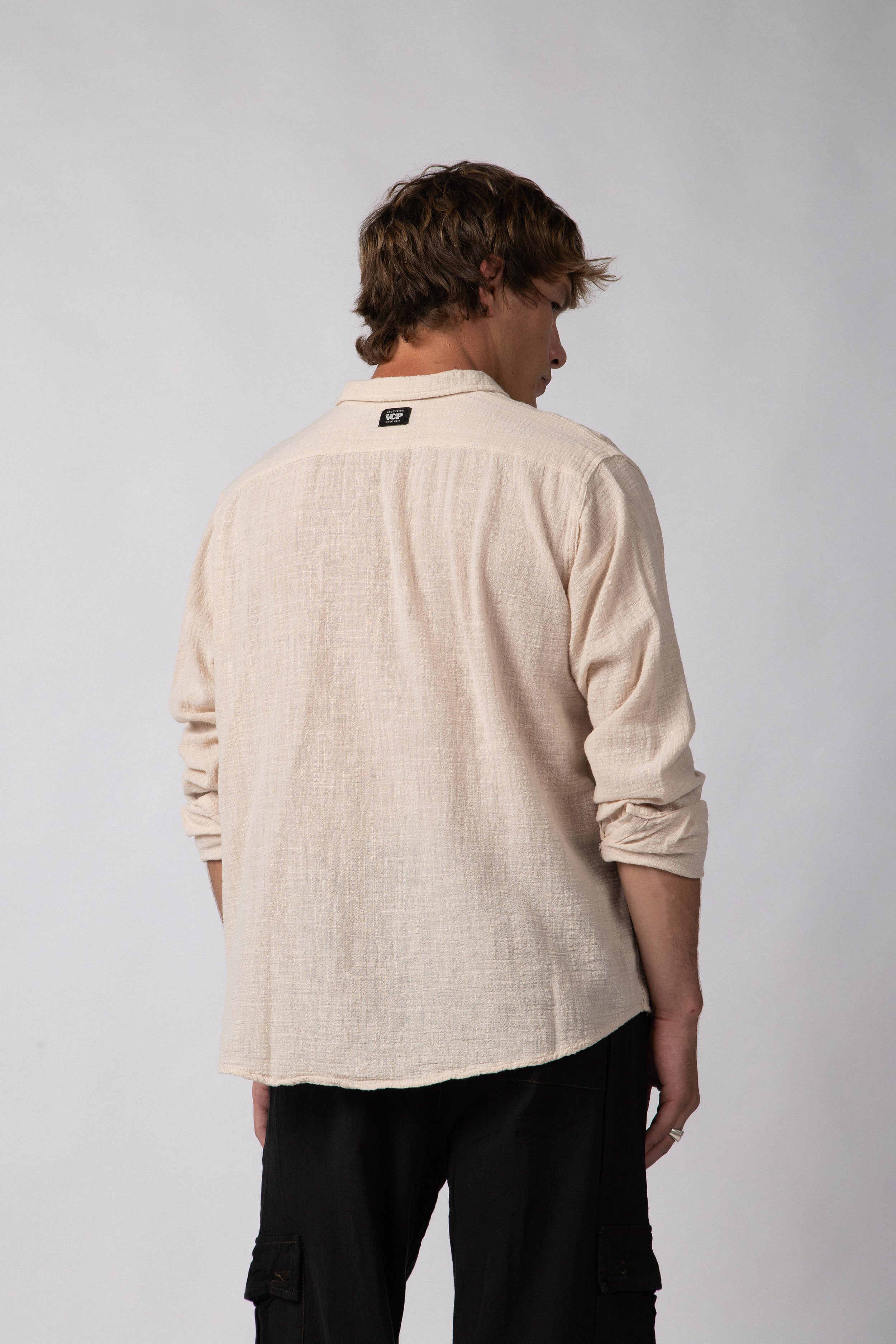 Camisa Manga Larga Lino Zen Crudo