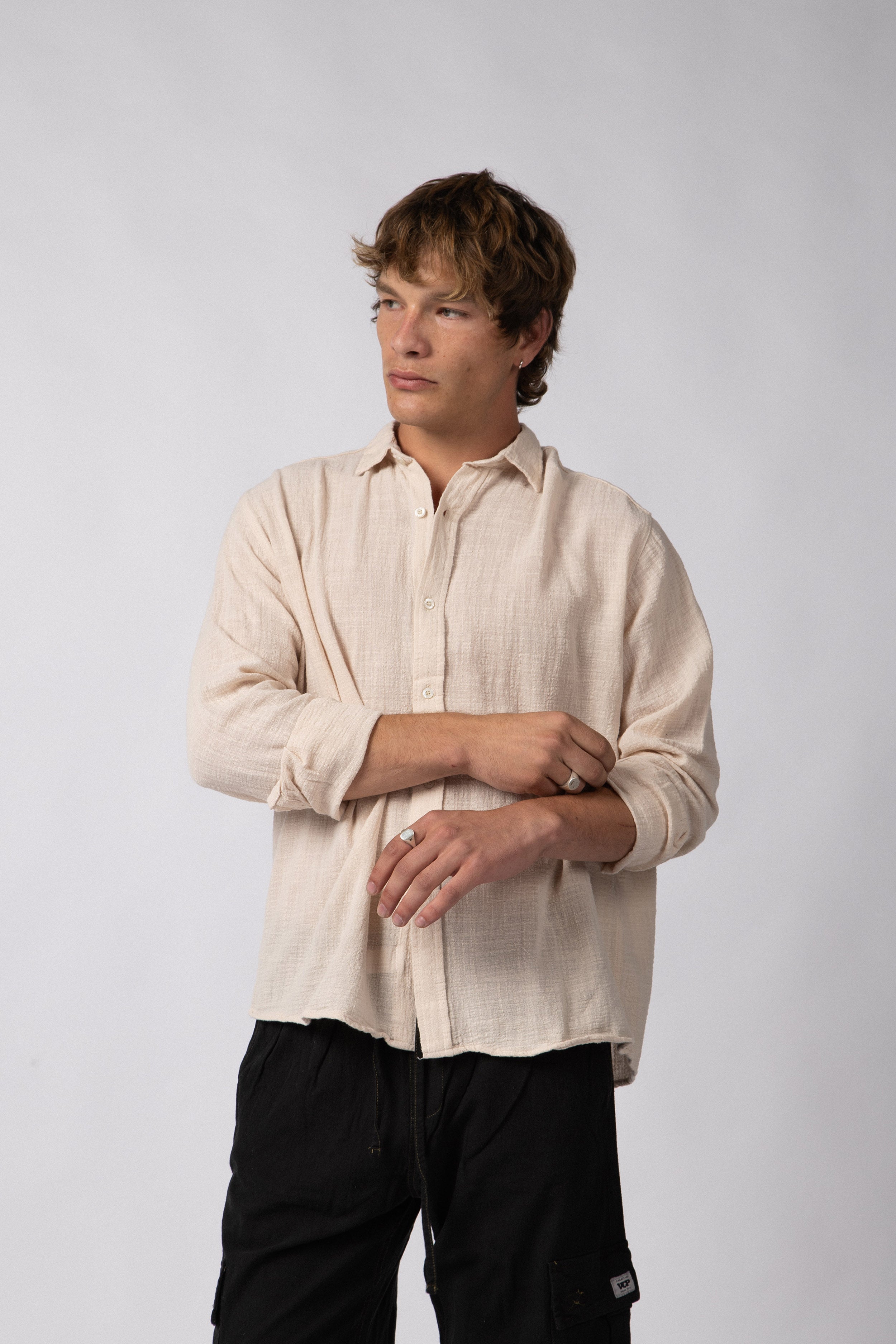 Camisa Manga Larga Lino Zen Crudo