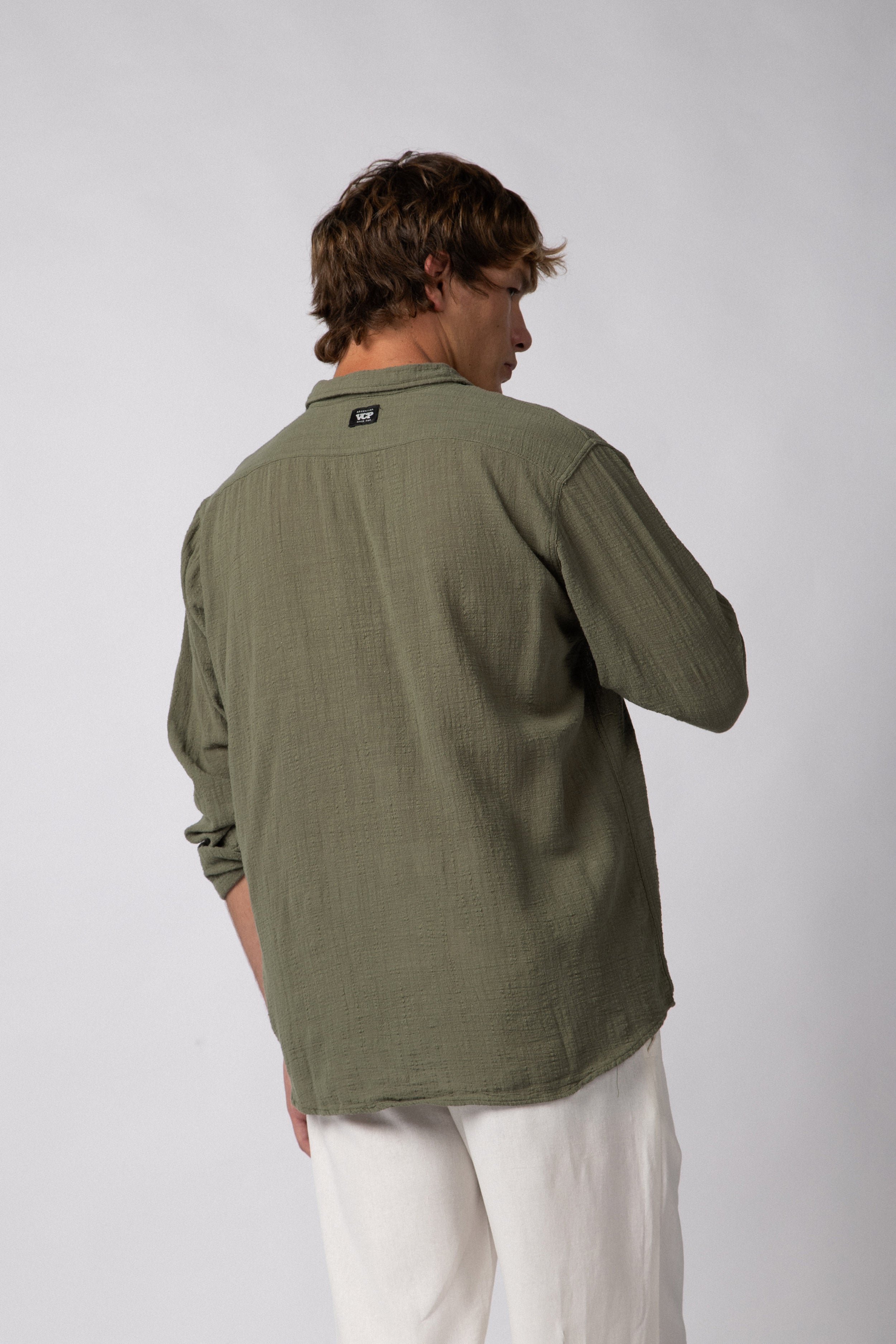 Camisa Manga Larga Lino Zen Militar