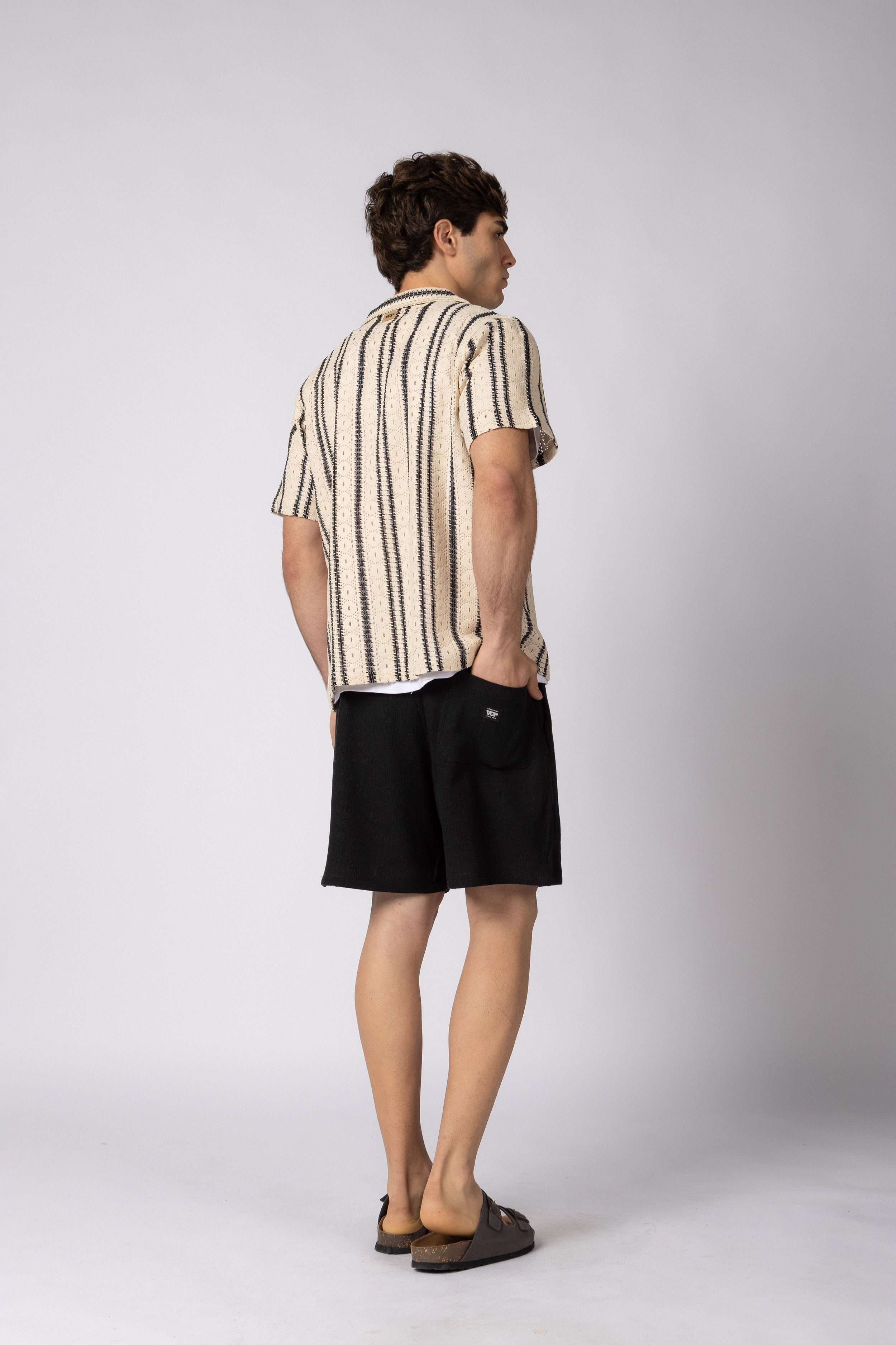 Camisa Manga Corta Crochet Steam Crudo