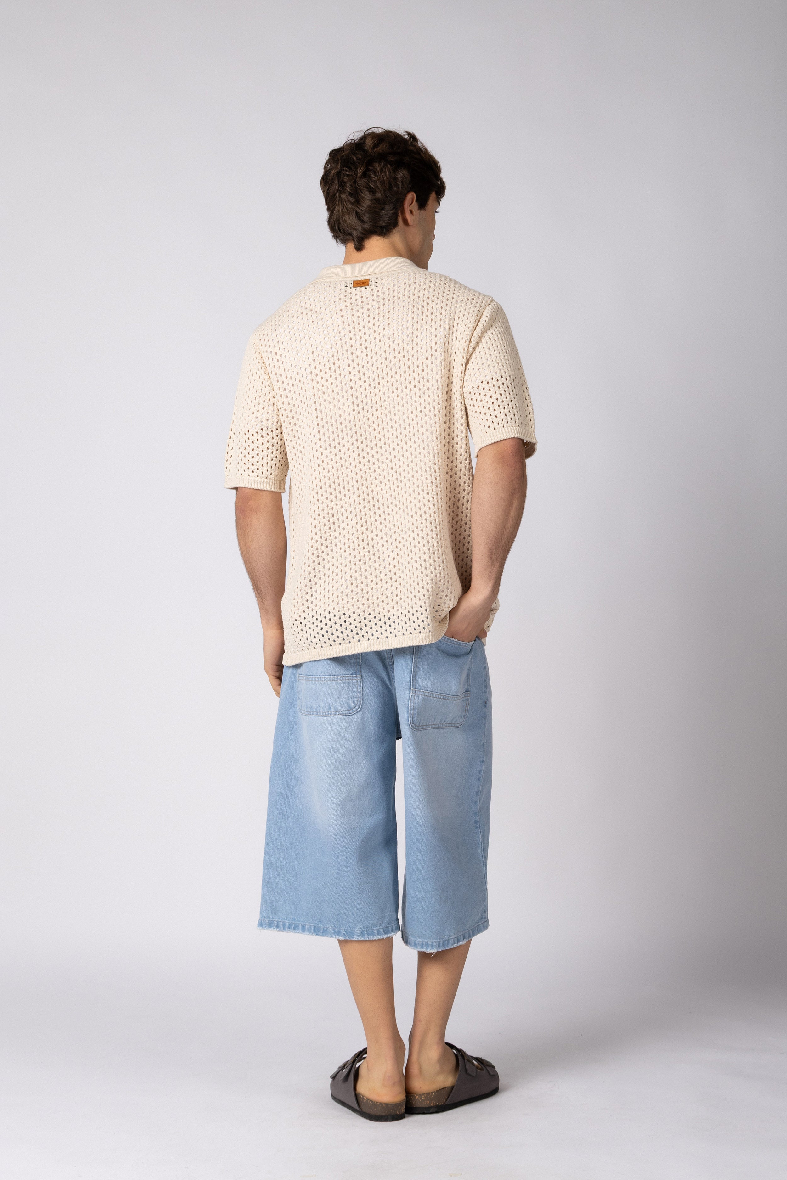 Camisa Manga Corta Tejida Lumen Crudo