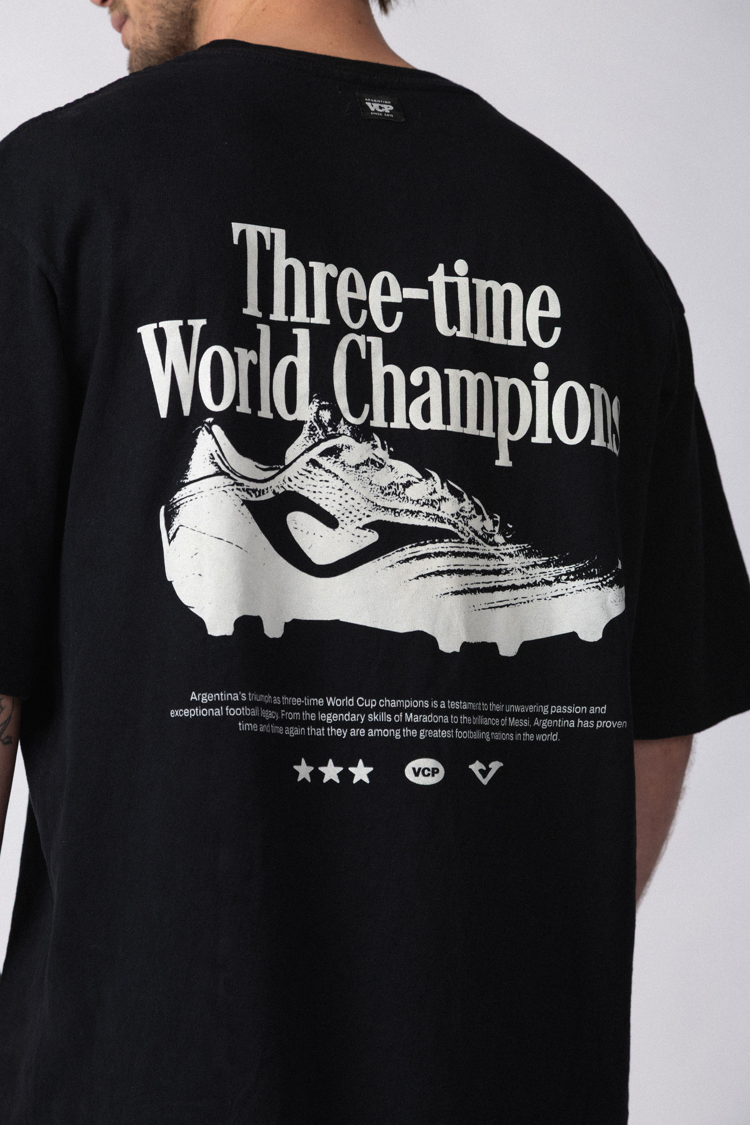 Remera Over Rhy Champ Negra