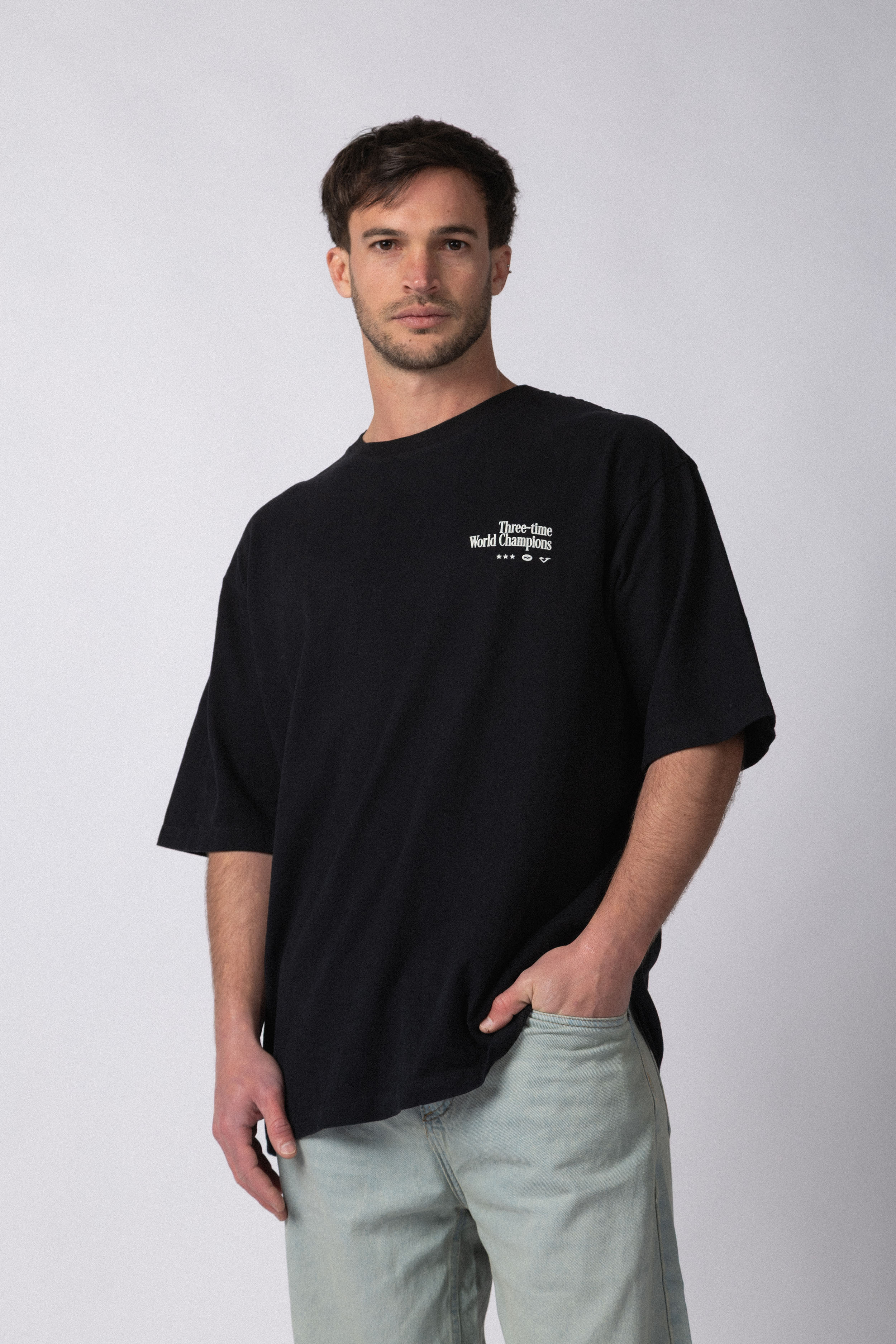 Remera Over Rhy Champ Negra