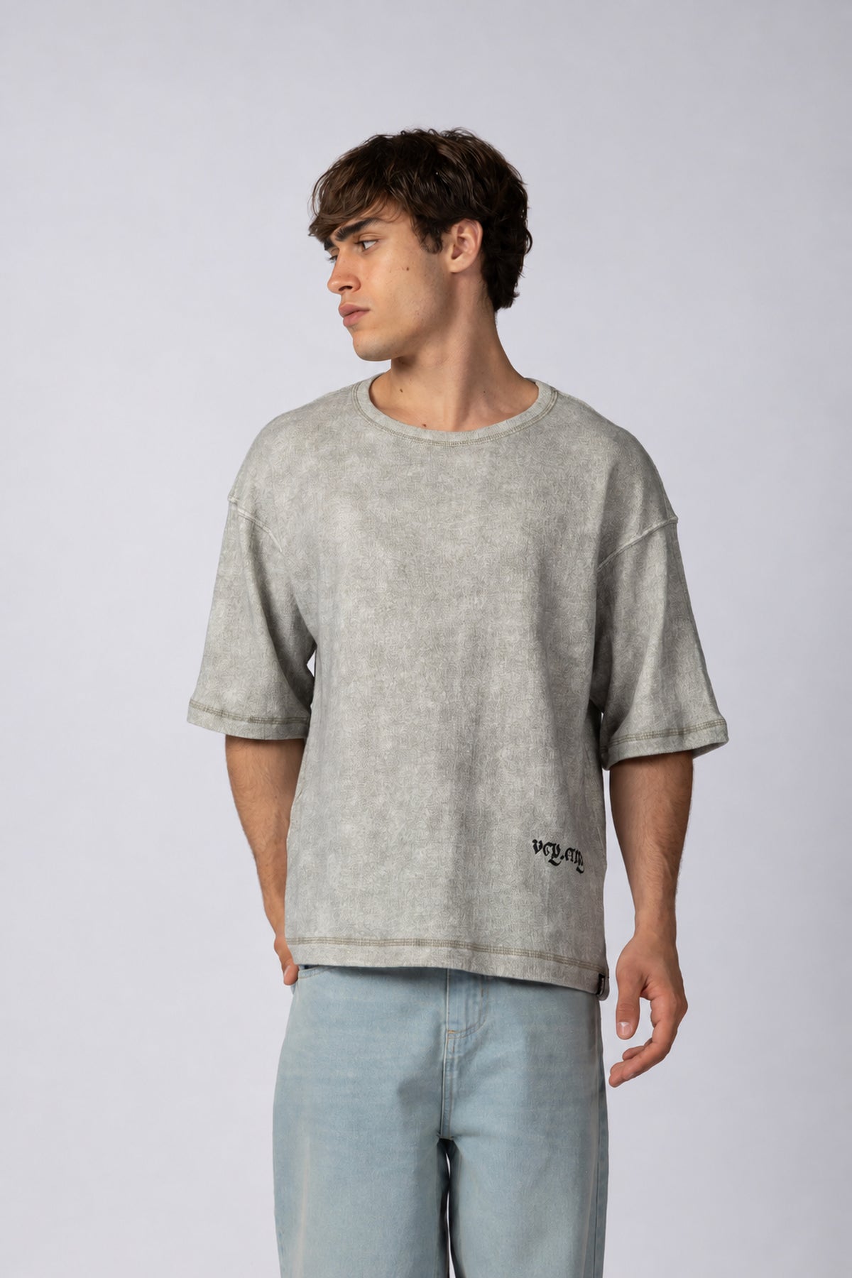 Remera Over Ika Cipher Gris
