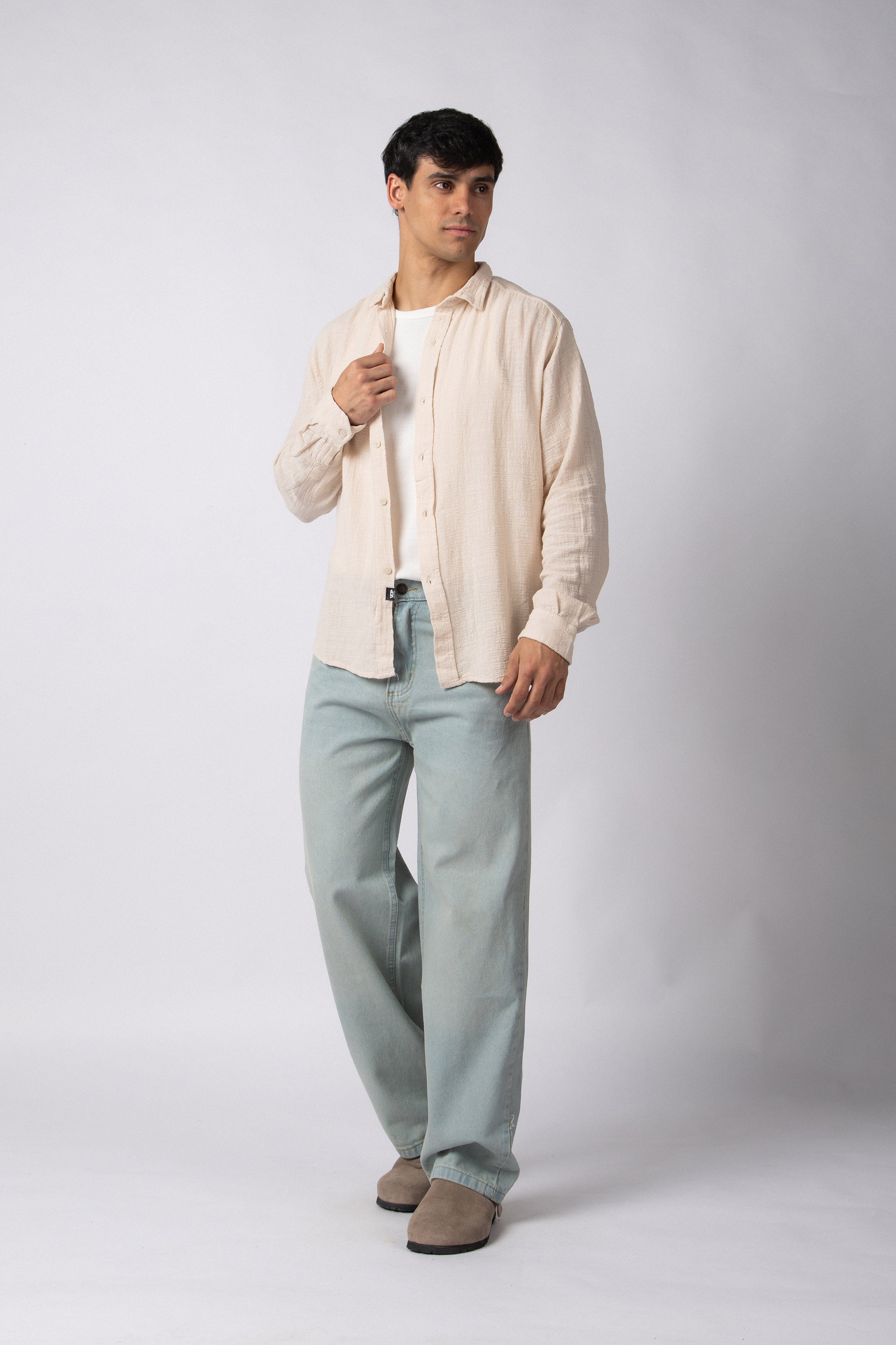 Camisa Manga Larga Lino Zen Crudo