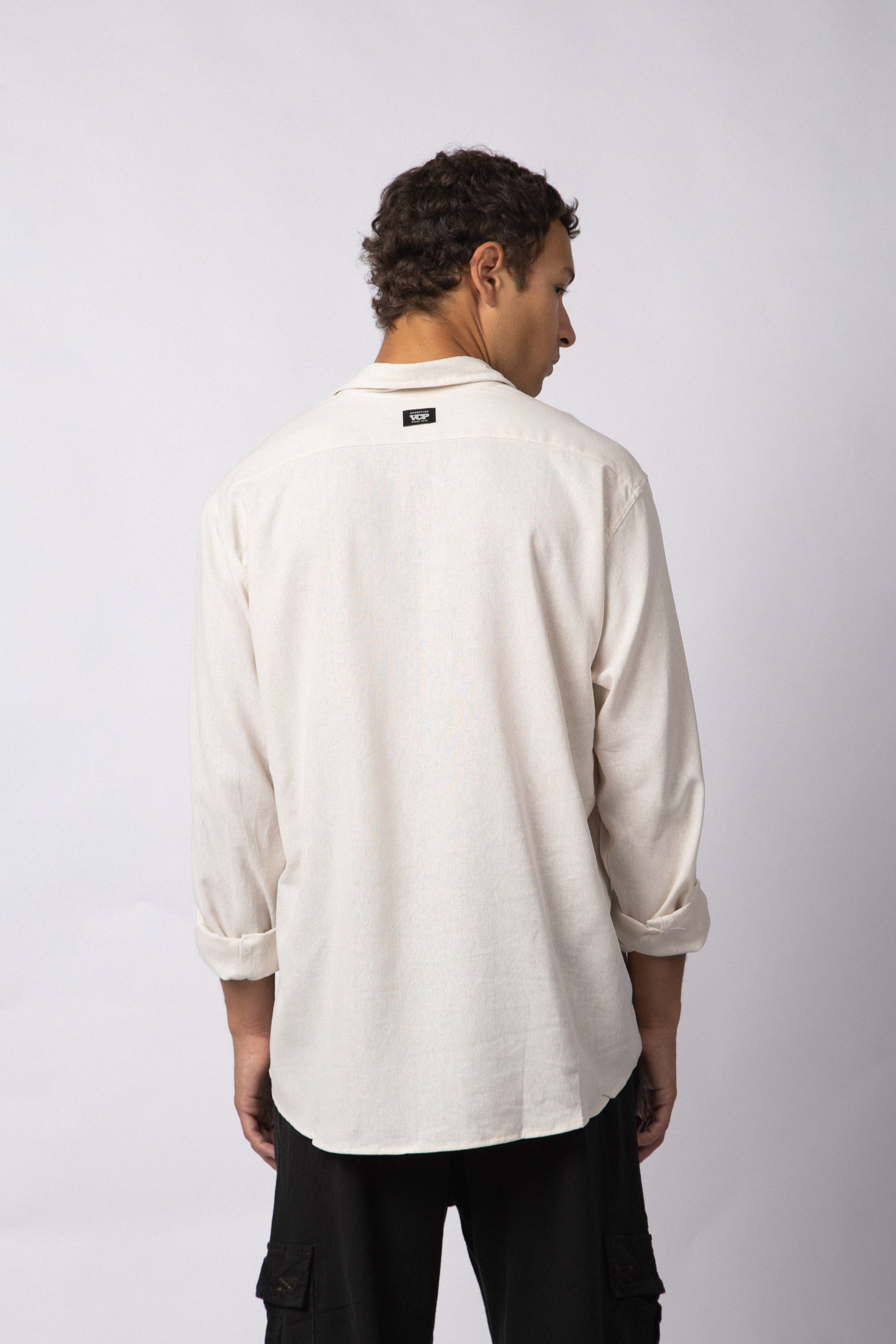 Camisa Manga Larga Lino Raze Crudo