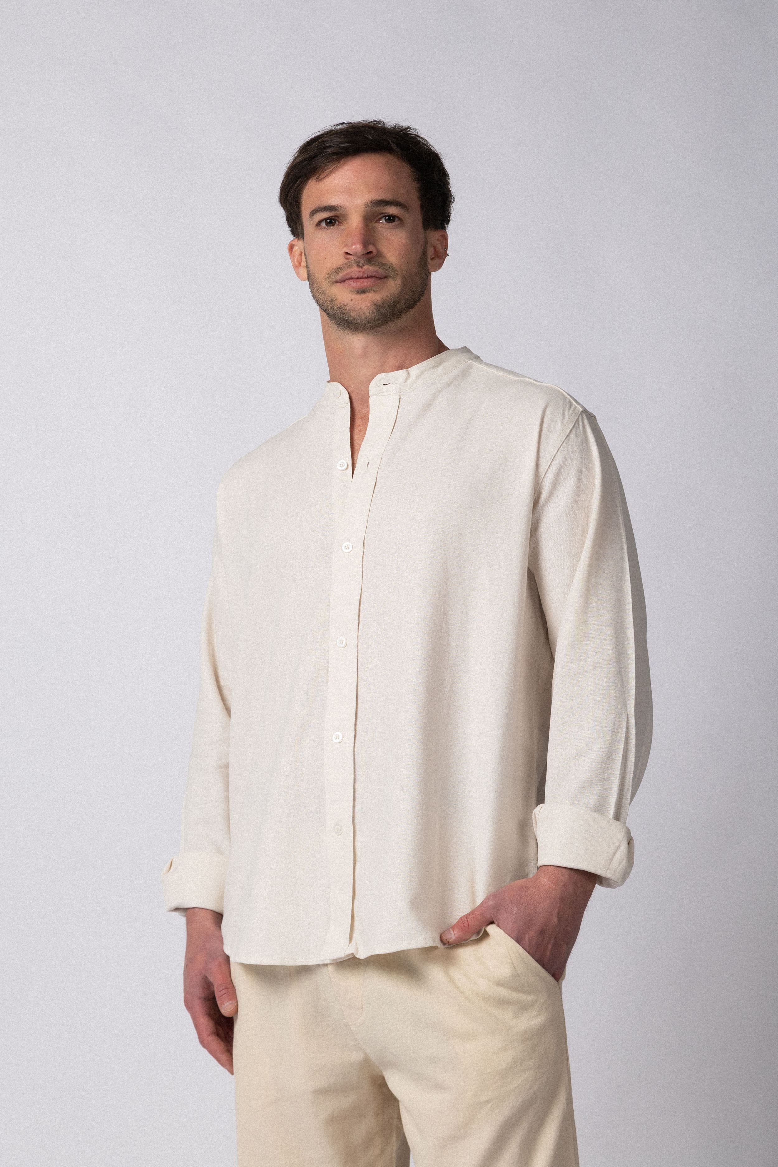Camisa Manga Larga Mao Lino Deko Crudo