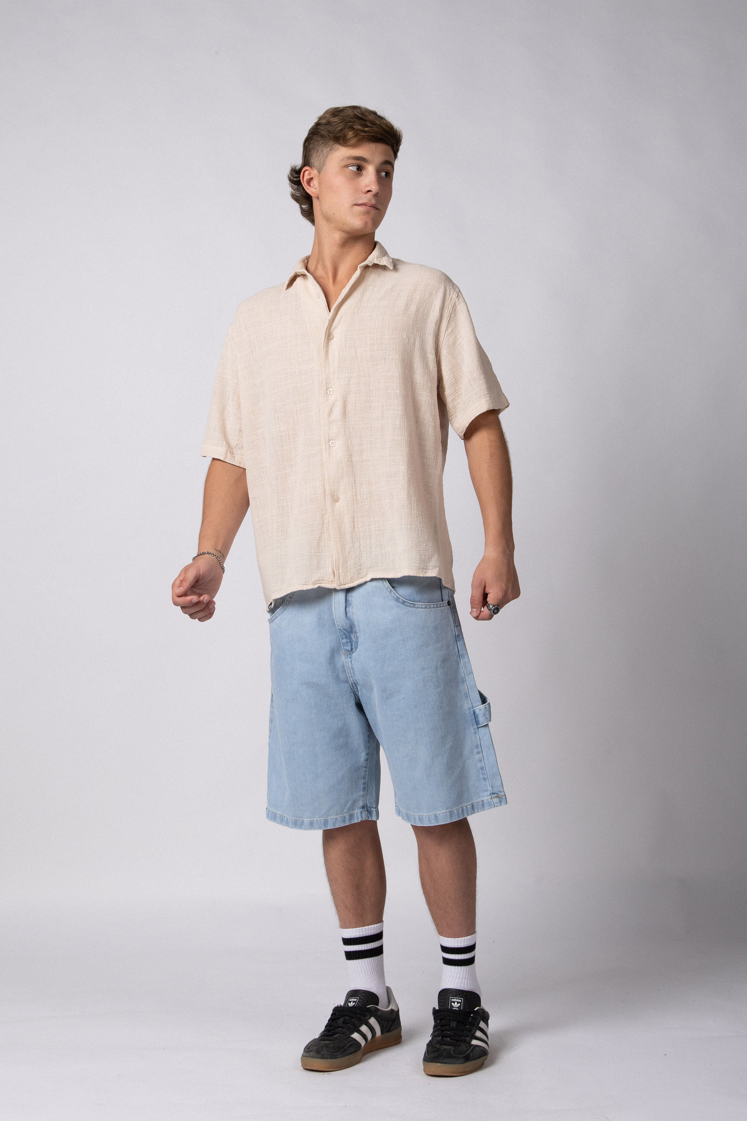 Camisa Manga Corta Lino Kara Crudo