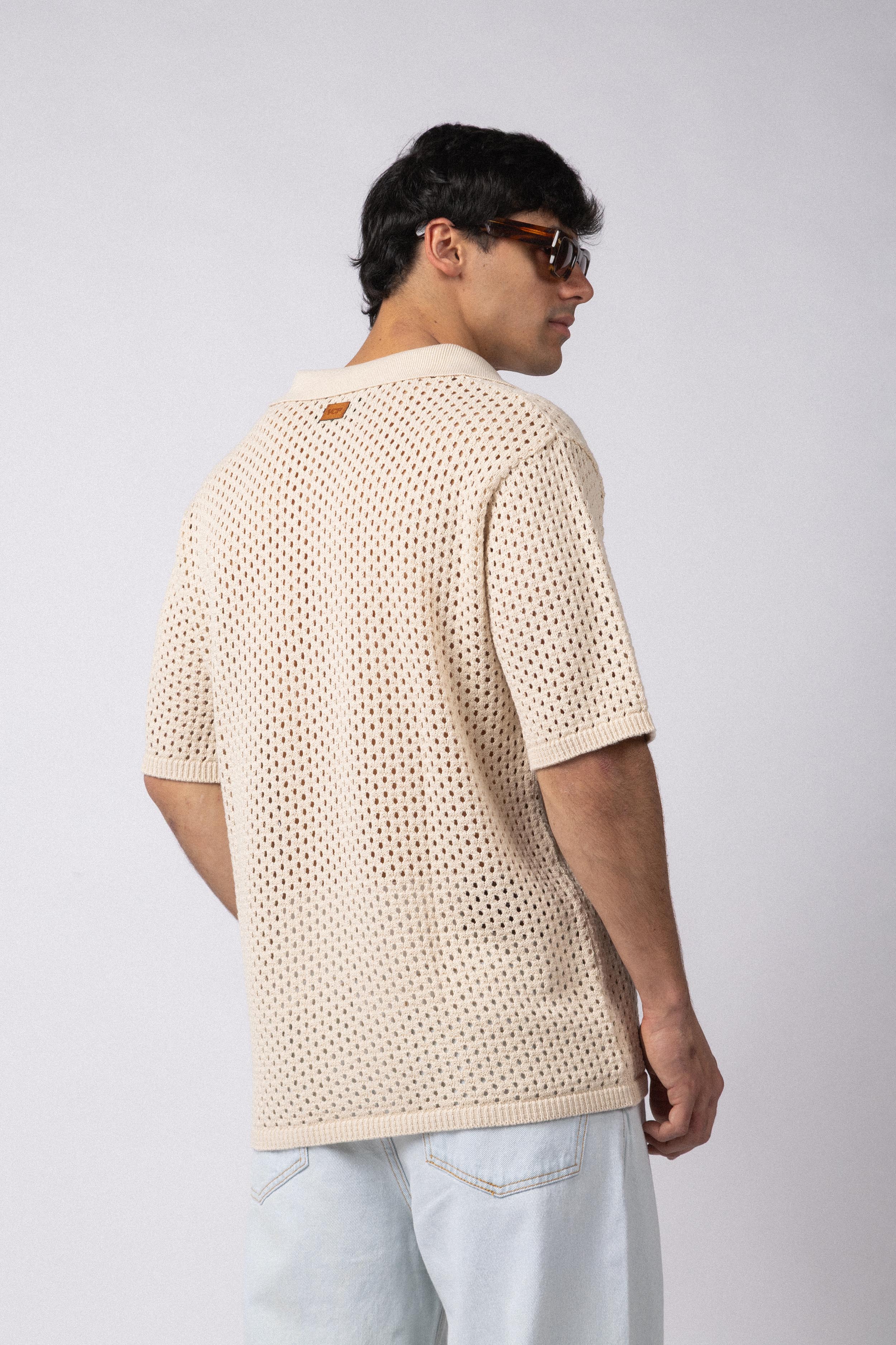 Camisa Manga Corta Tejida Lumen Crudo