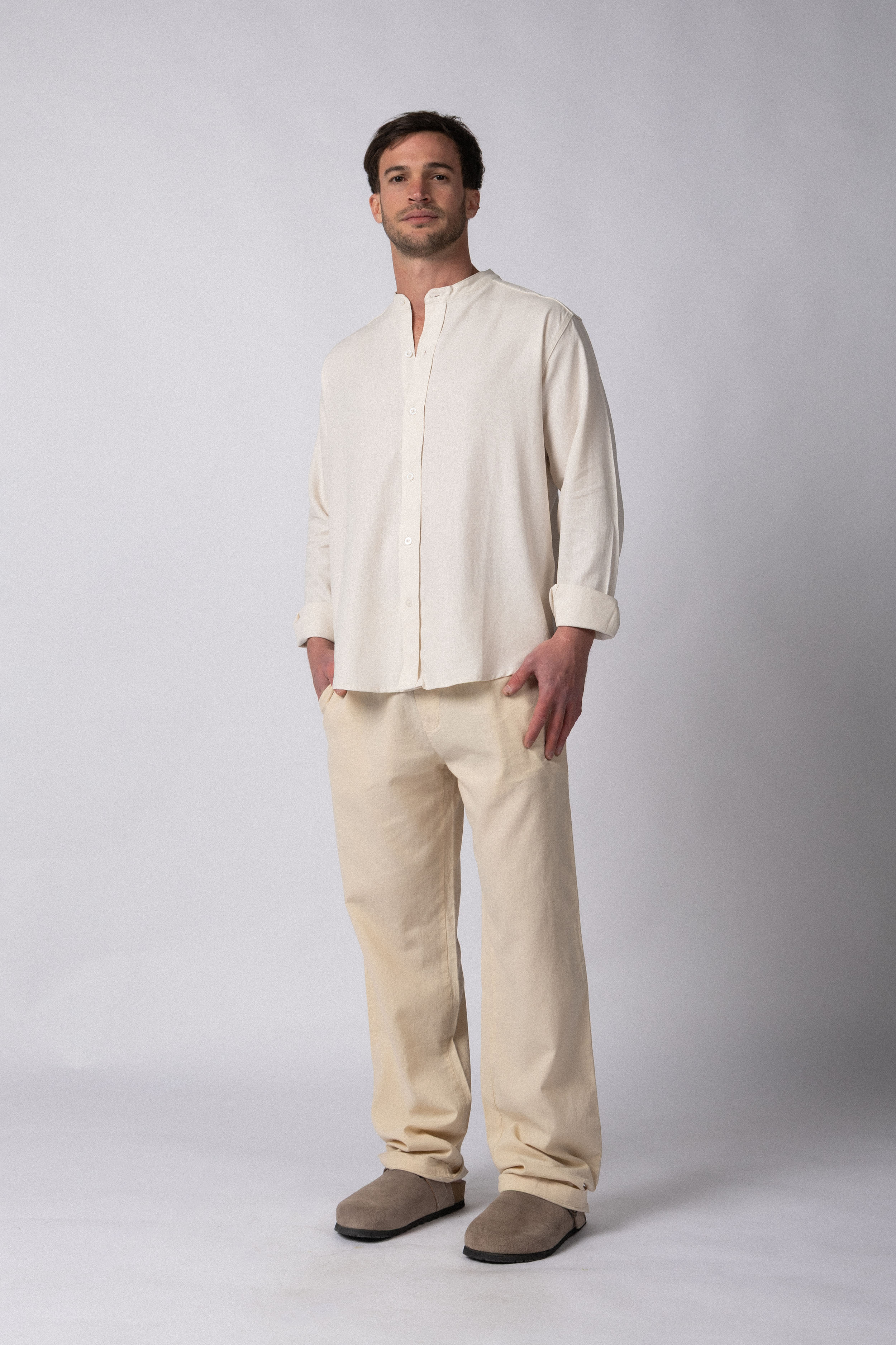 Camisa Manga Larga Mao Lino Deko Crudo