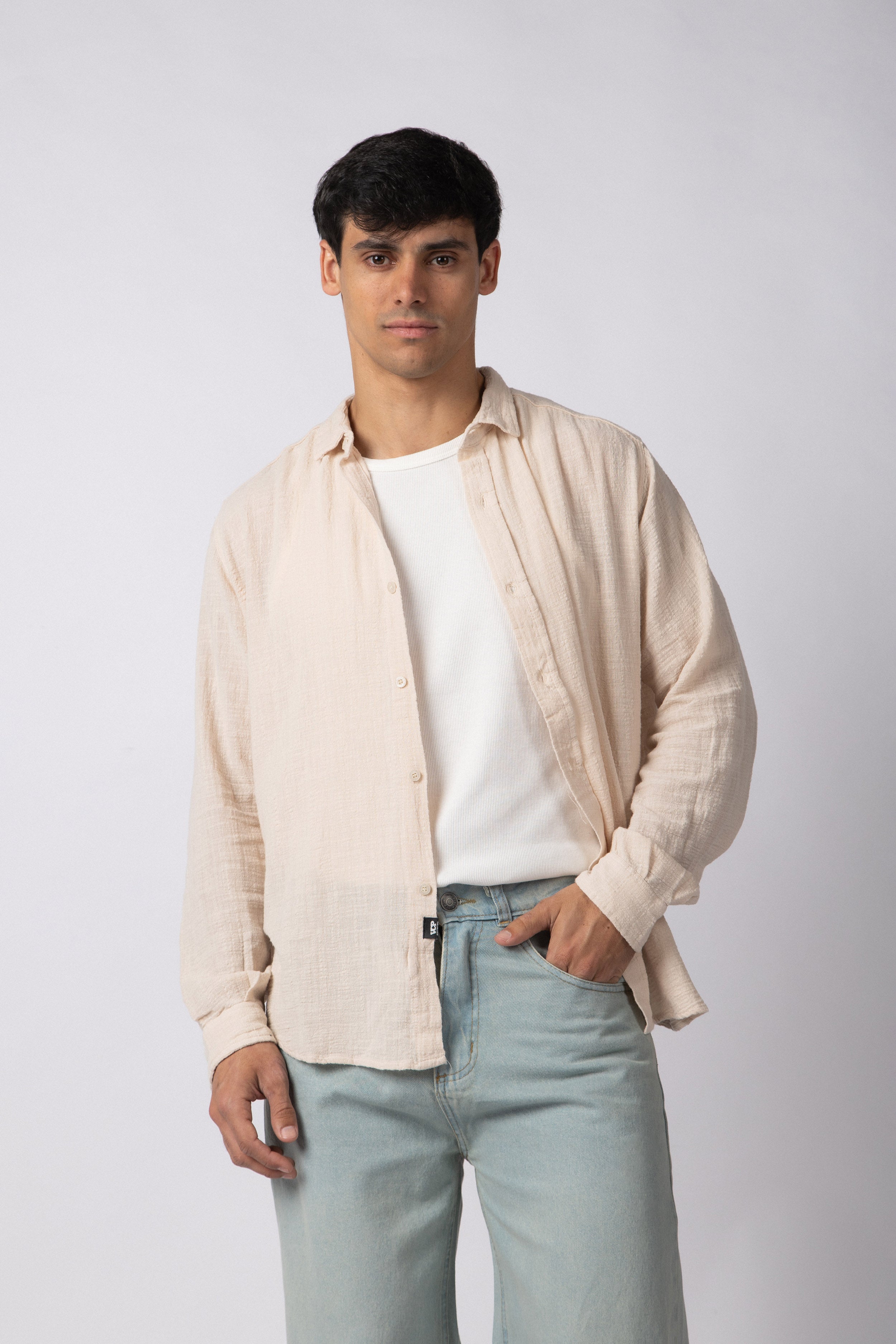 Camisa Manga Larga Lino Zen Crudo