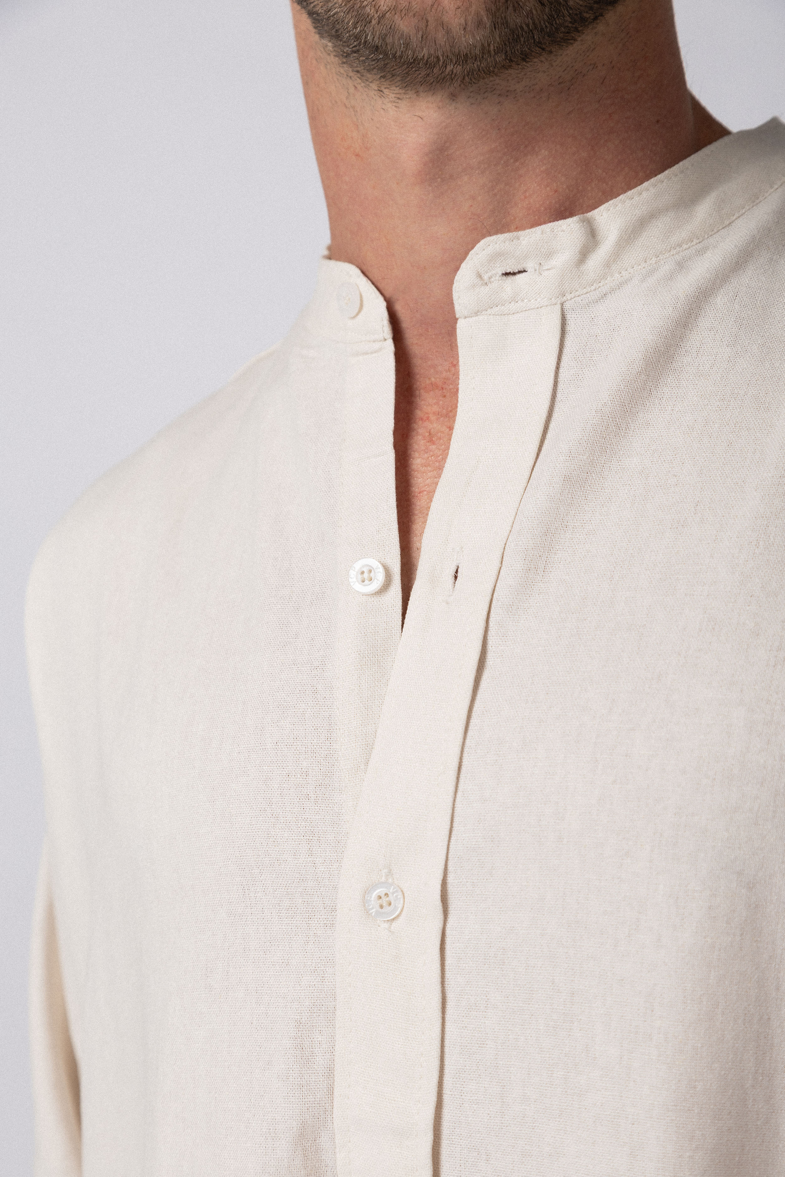 Camisa Manga Larga Mao Lino Deko Crudo