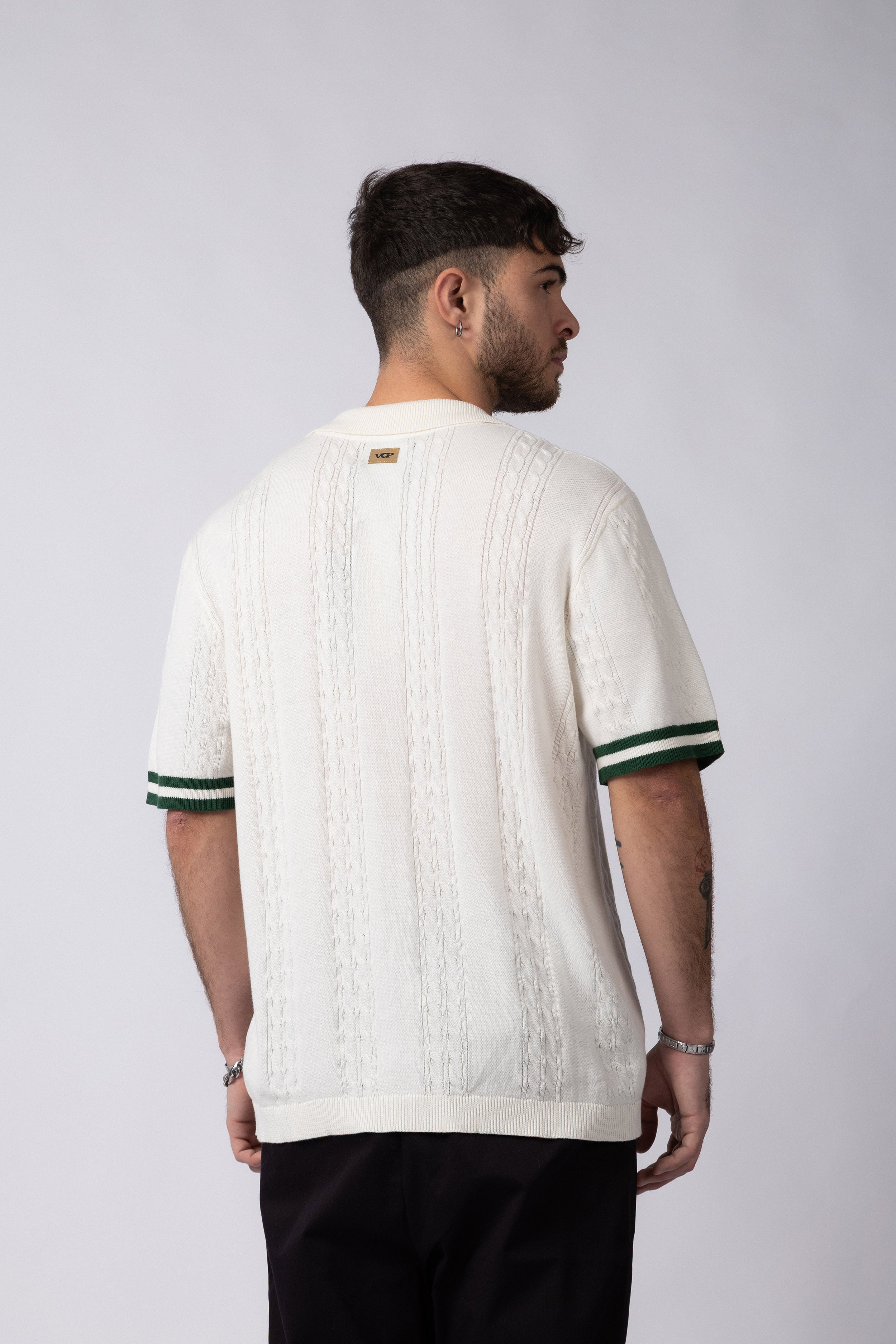 Camisa Manga Corta Tejida Mist Crudo V