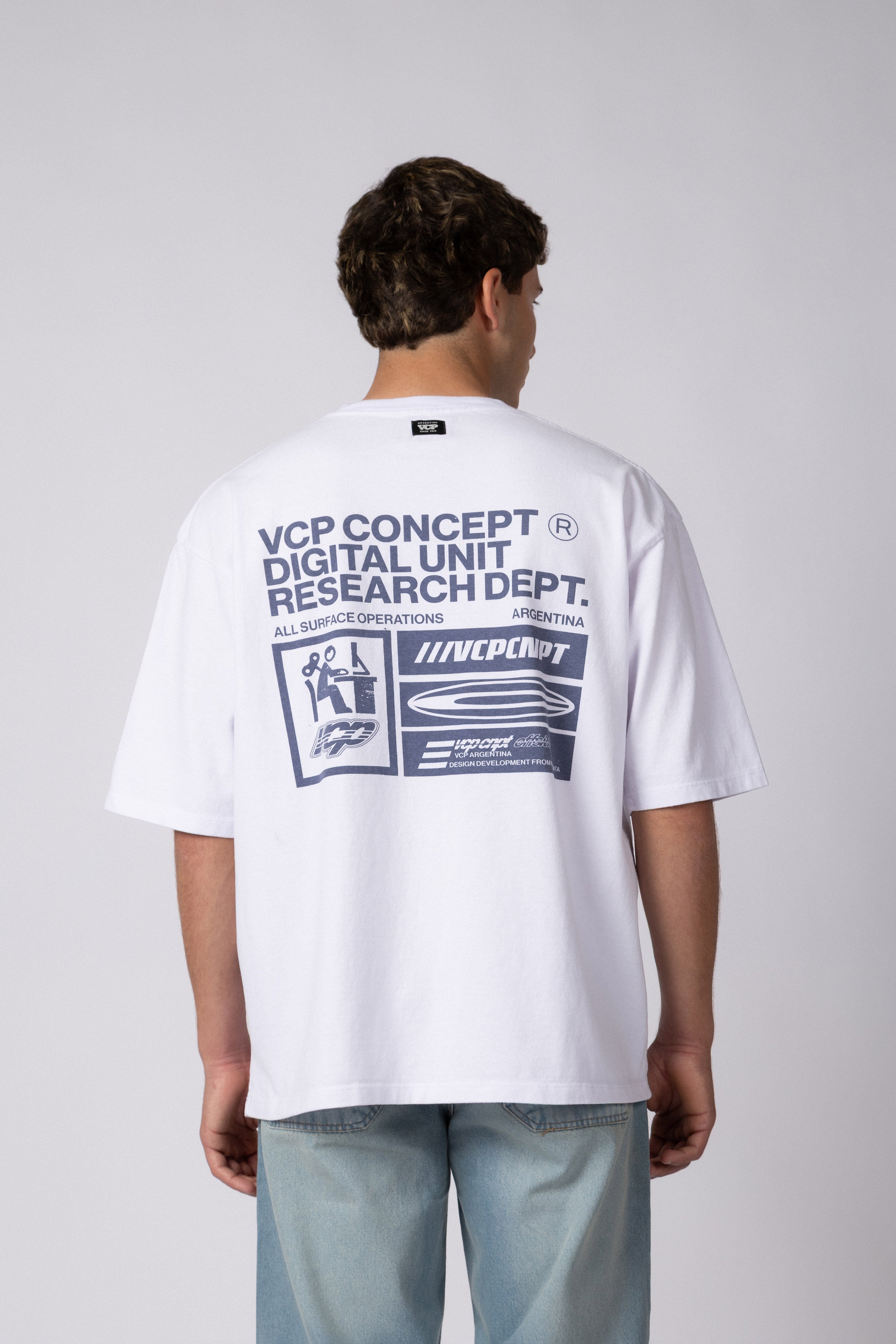 Remera Over Rhy Digital Blanca