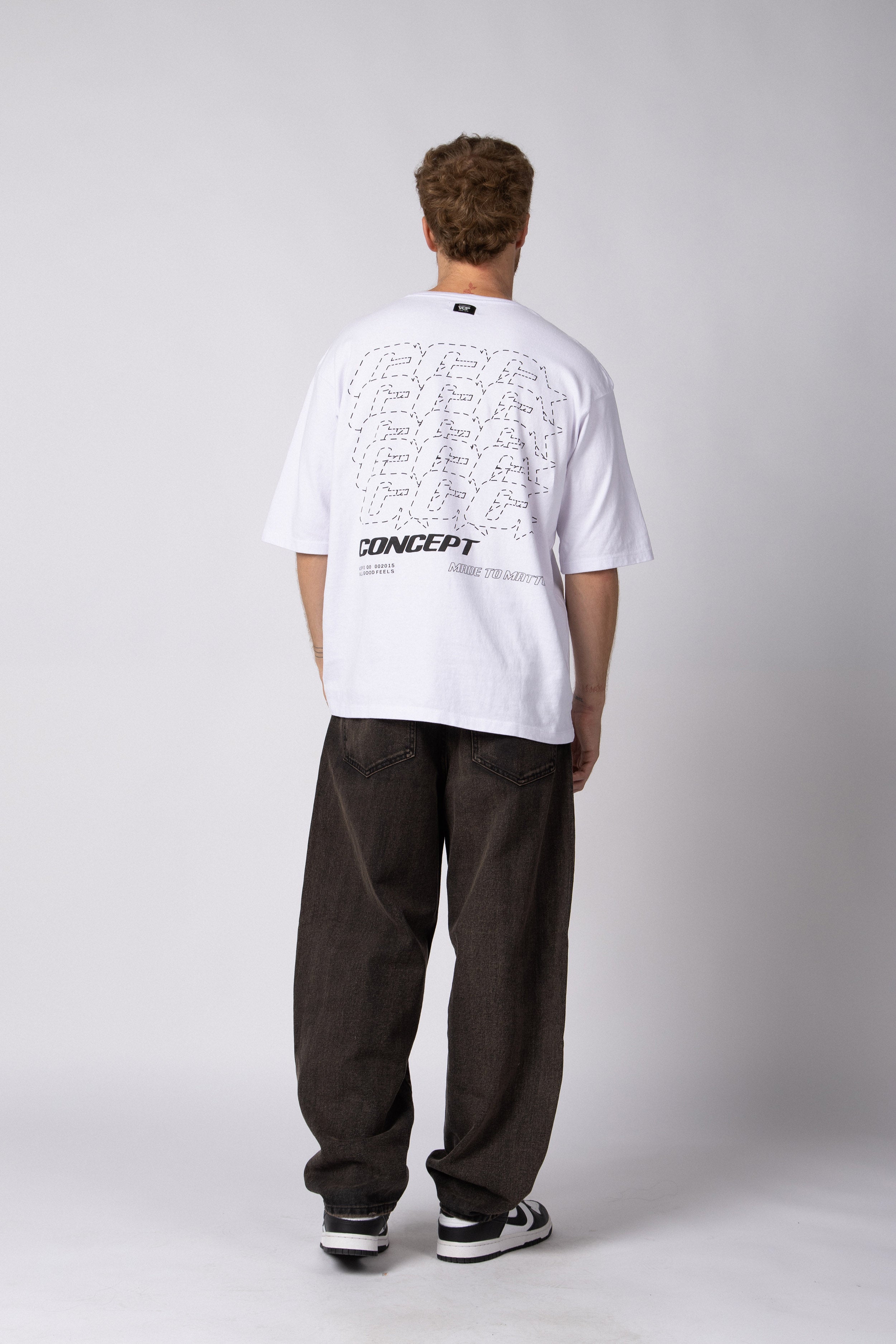 Remera Over Rhy Grid Blanca