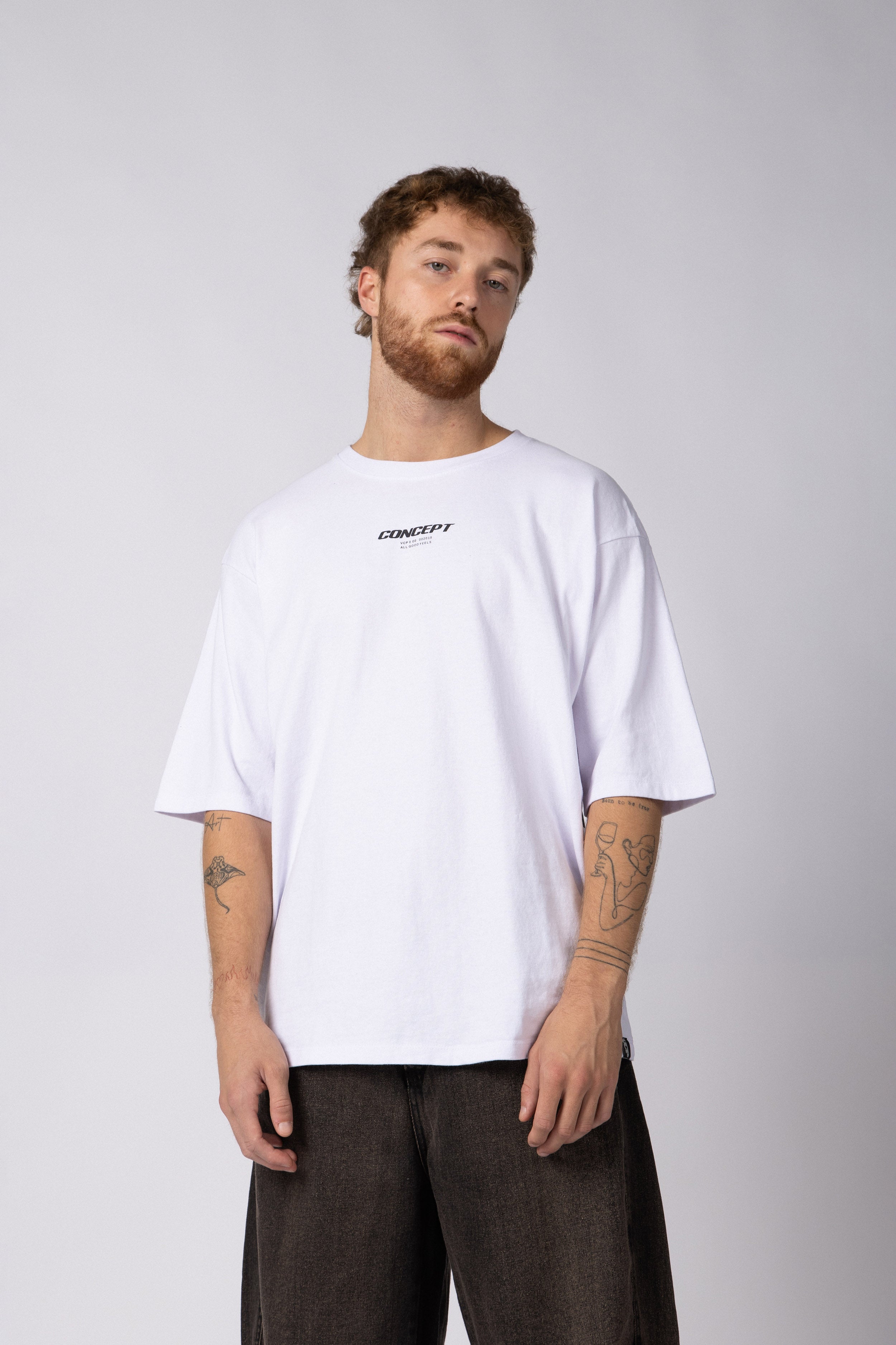 Remera Over Rhy Grid Blanca