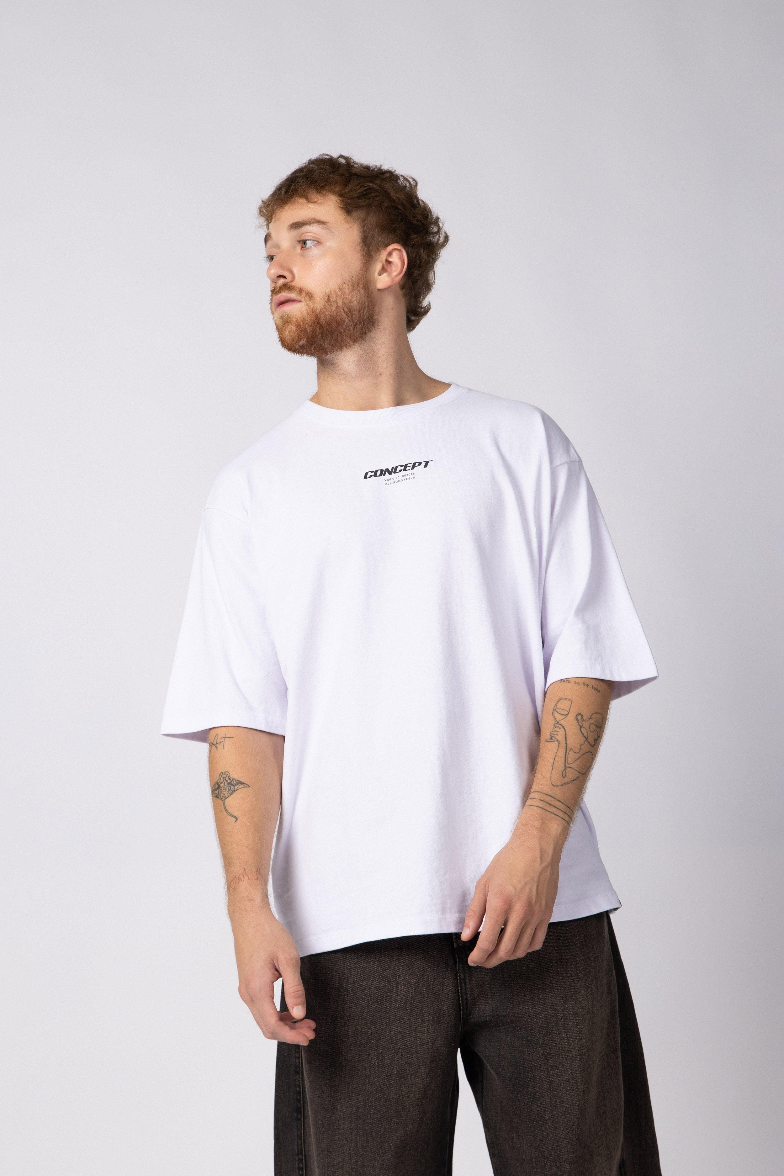 Remera Over Rhy Grid Blanca