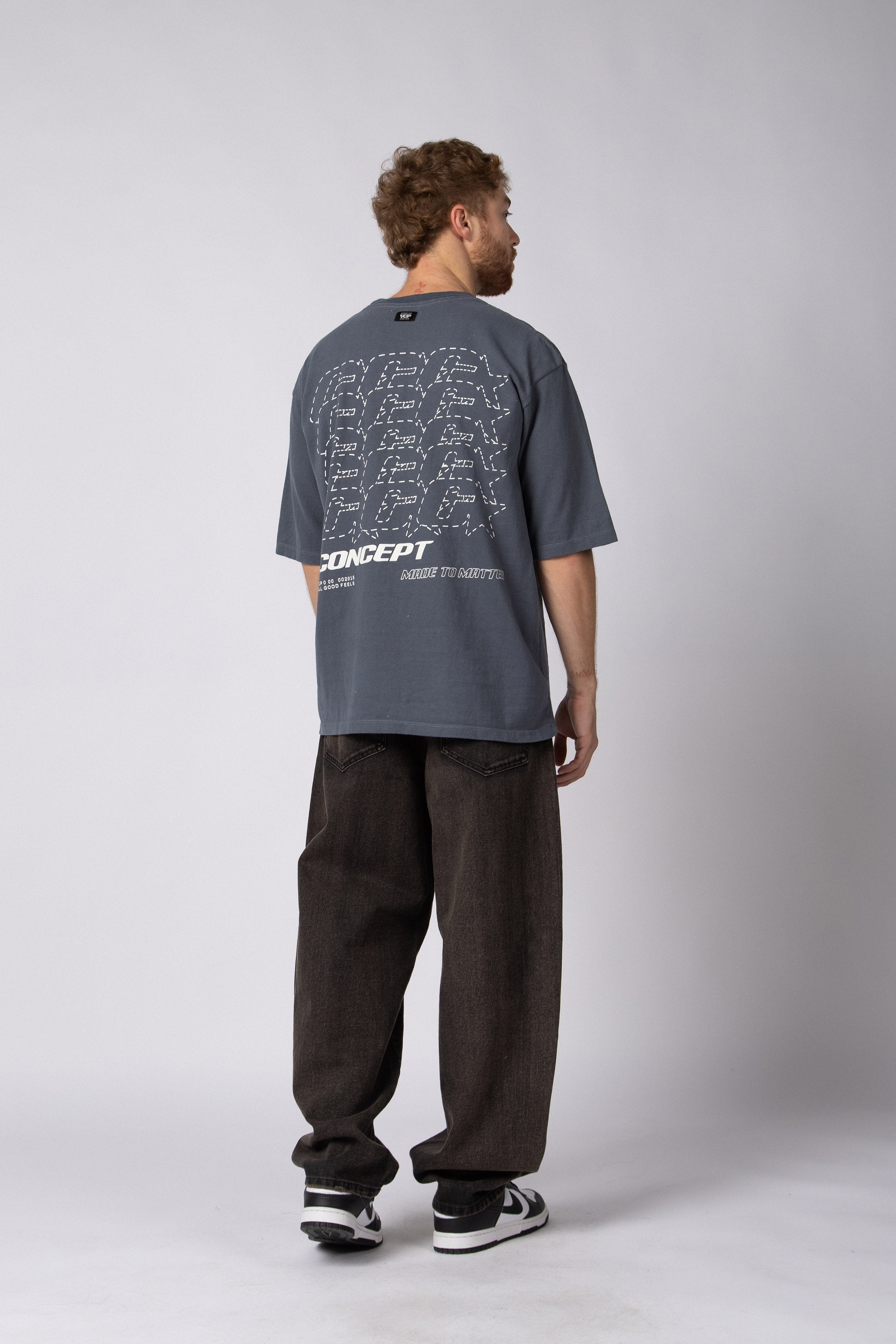 Remera Over Rhy Grid Navy