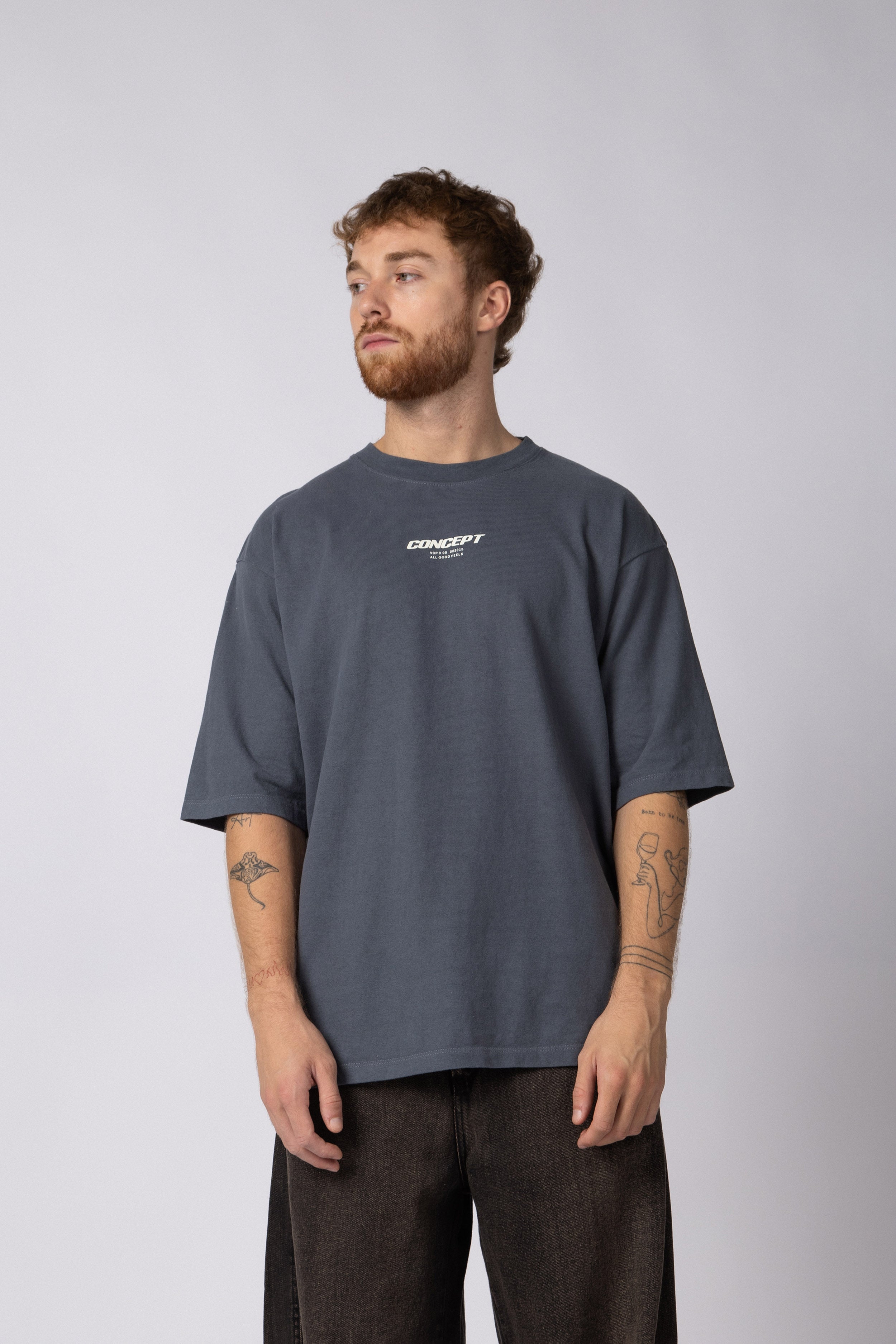 Remera Over Rhy Grid Navy