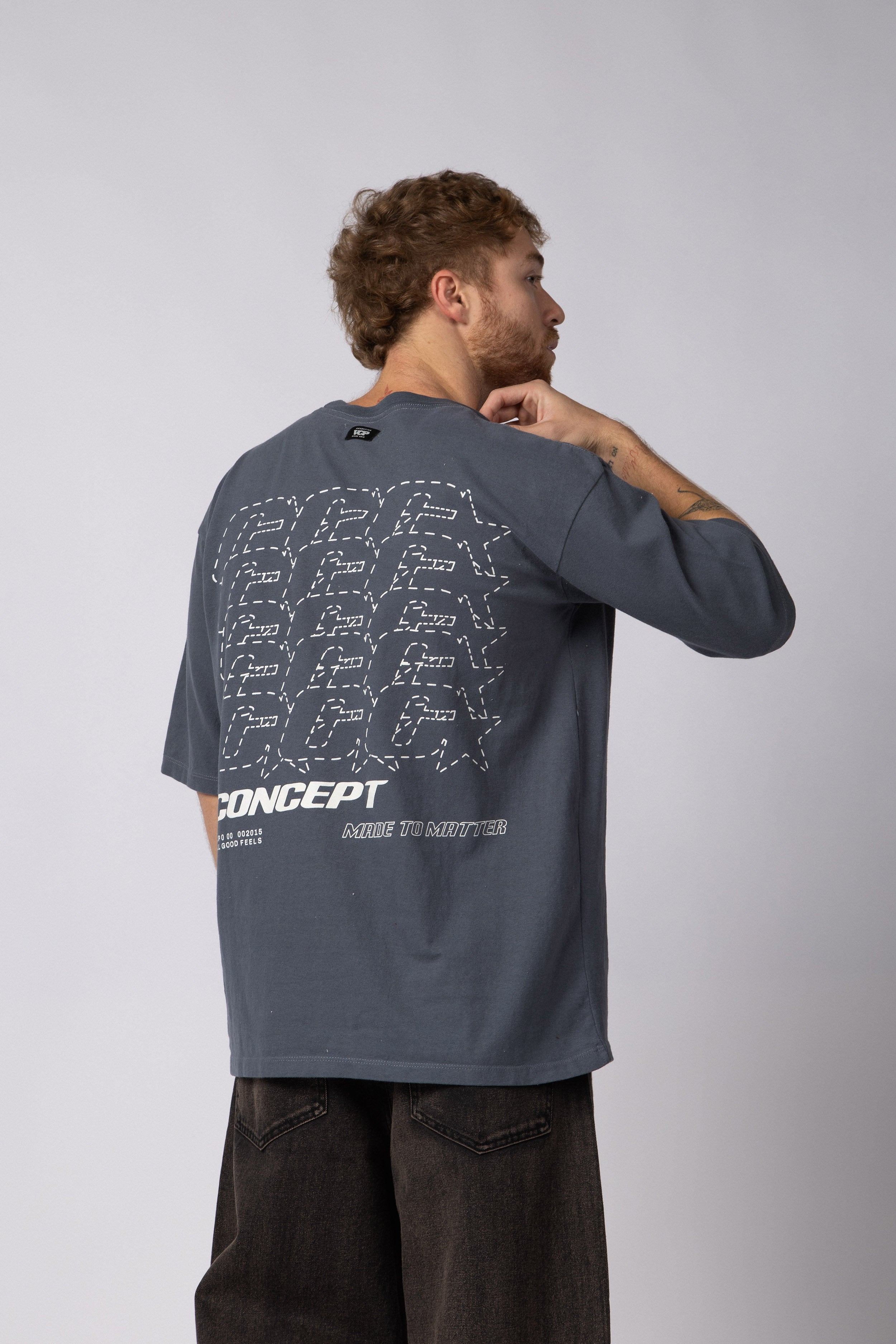 Remera Over Rhy Grid Navy