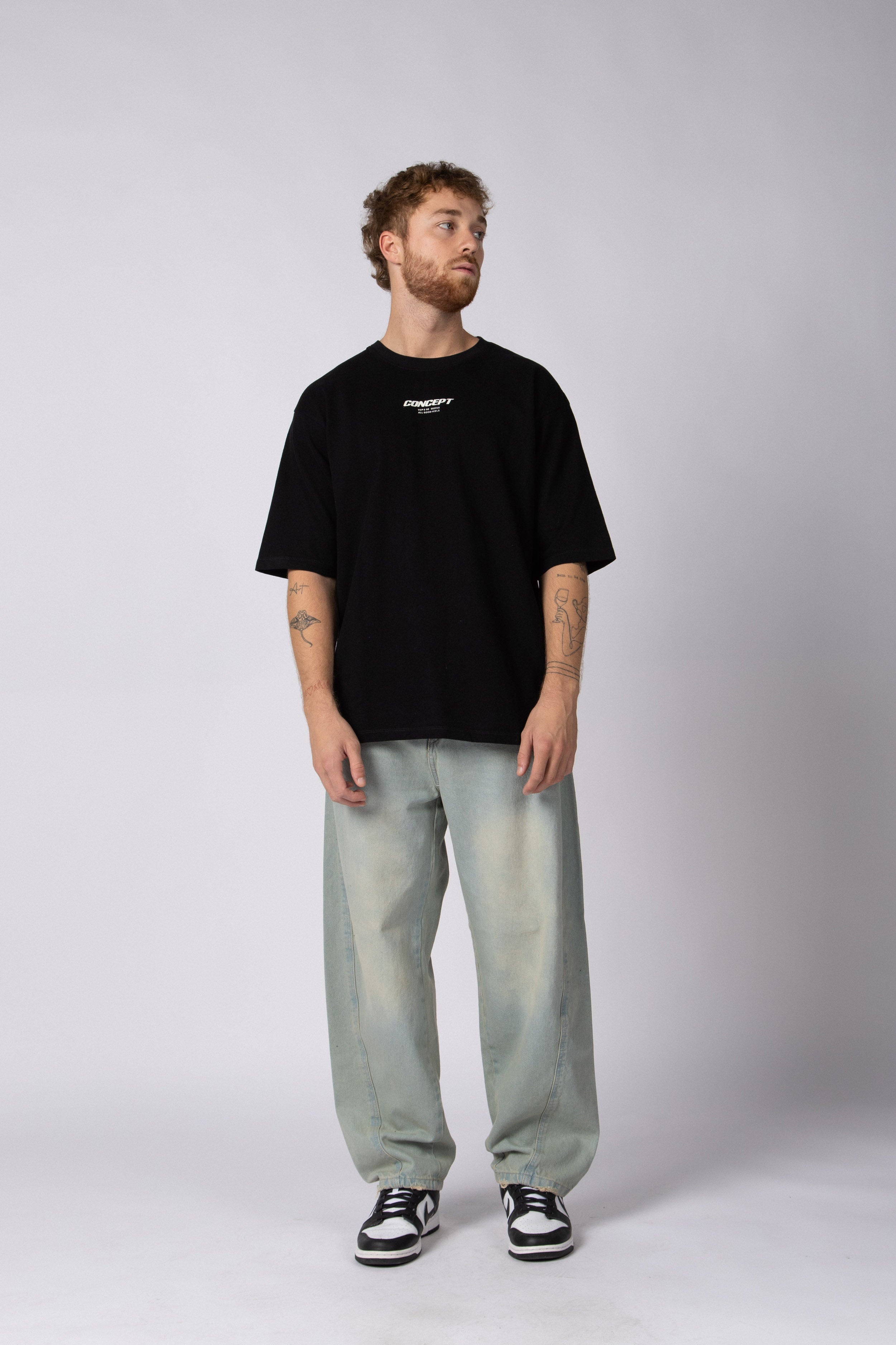 Remera Over Rhy Grid Negra