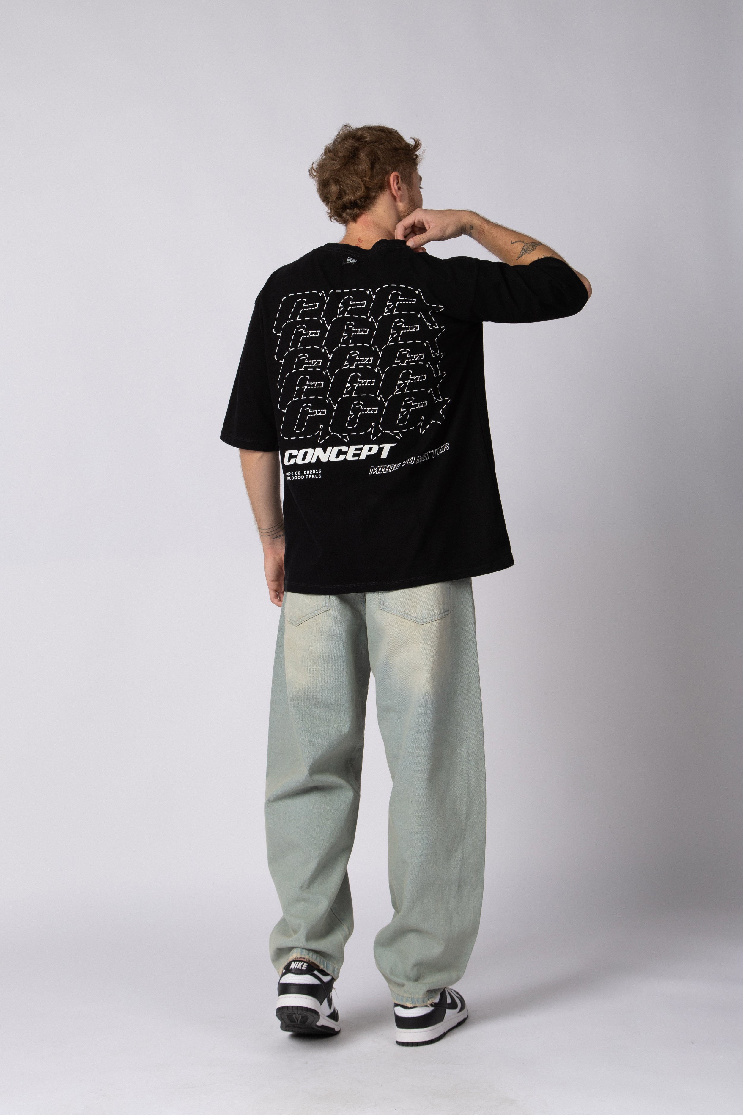 Remera Over Rhy Grid Negra