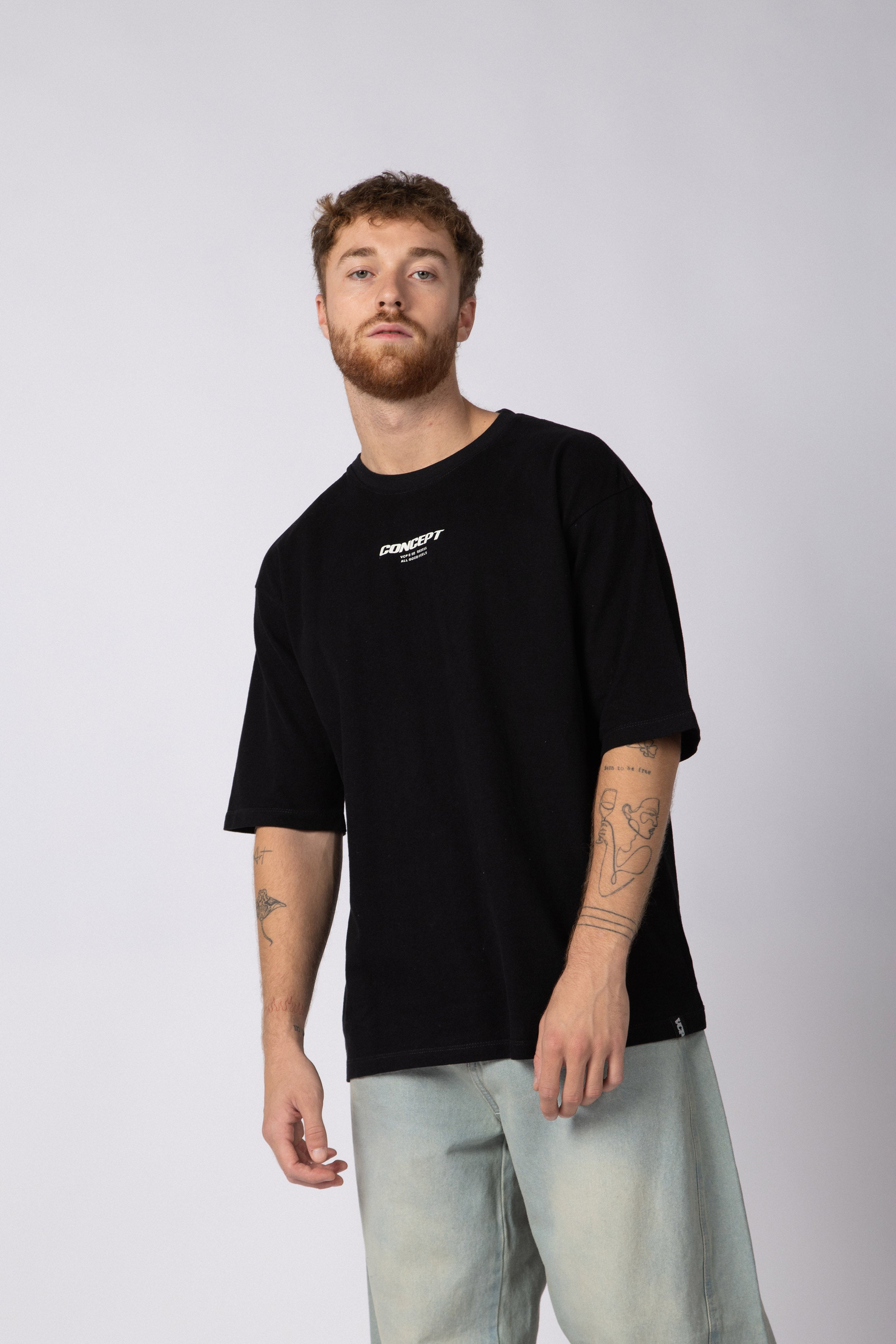 Remera Over Rhy Grid Negra