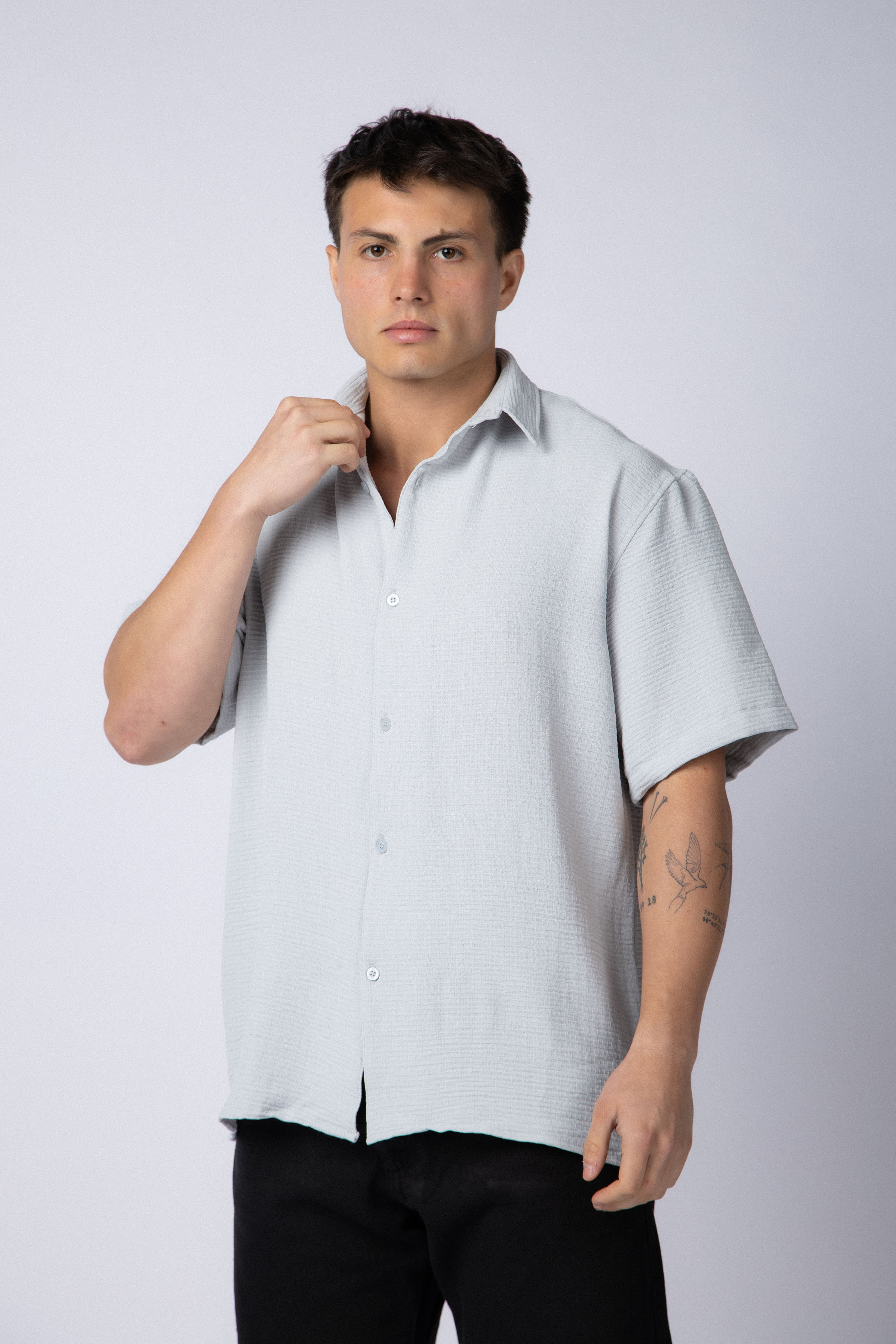 Camisa Manga Corta Made Gris