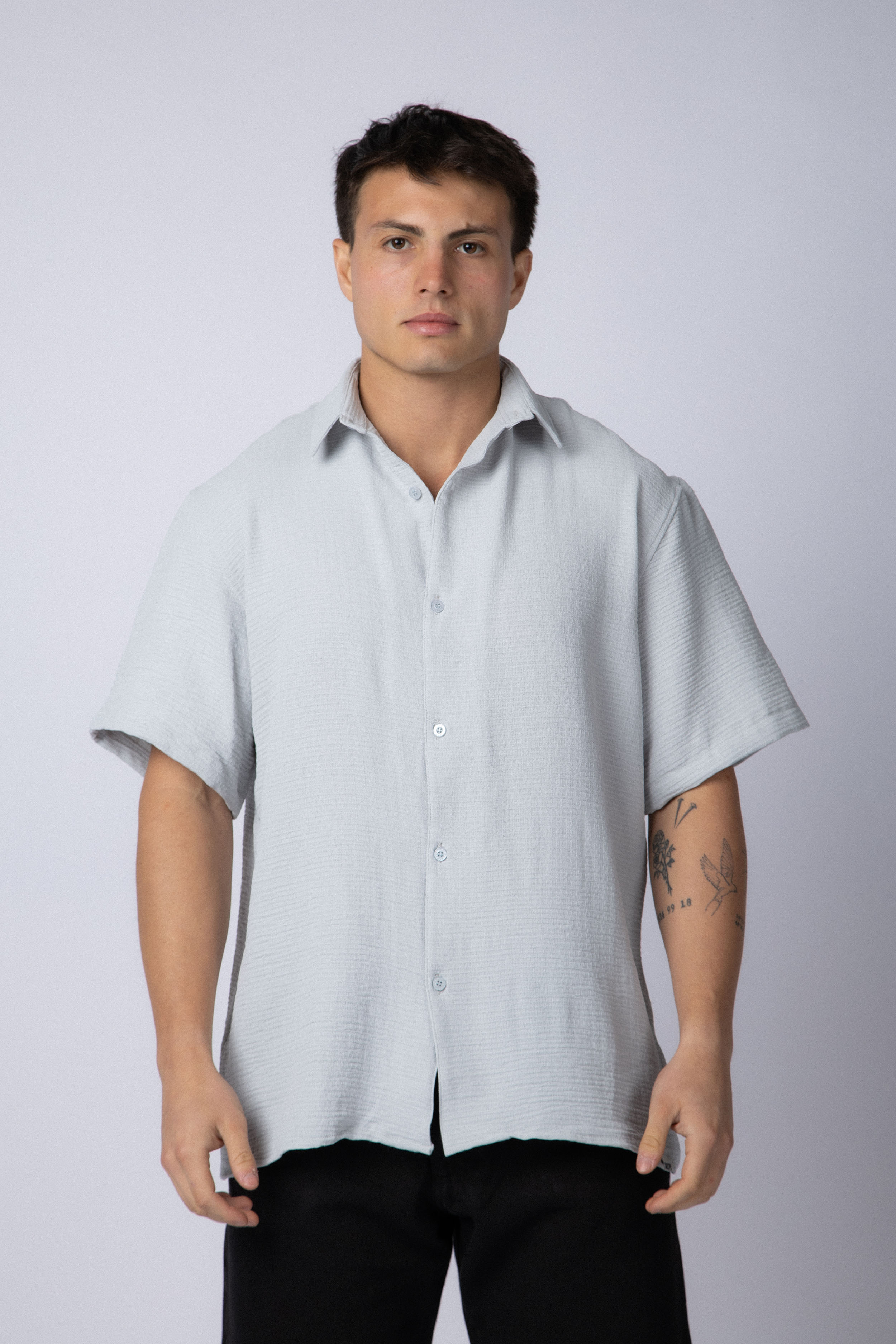 Camisa Manga Corta Made Gris