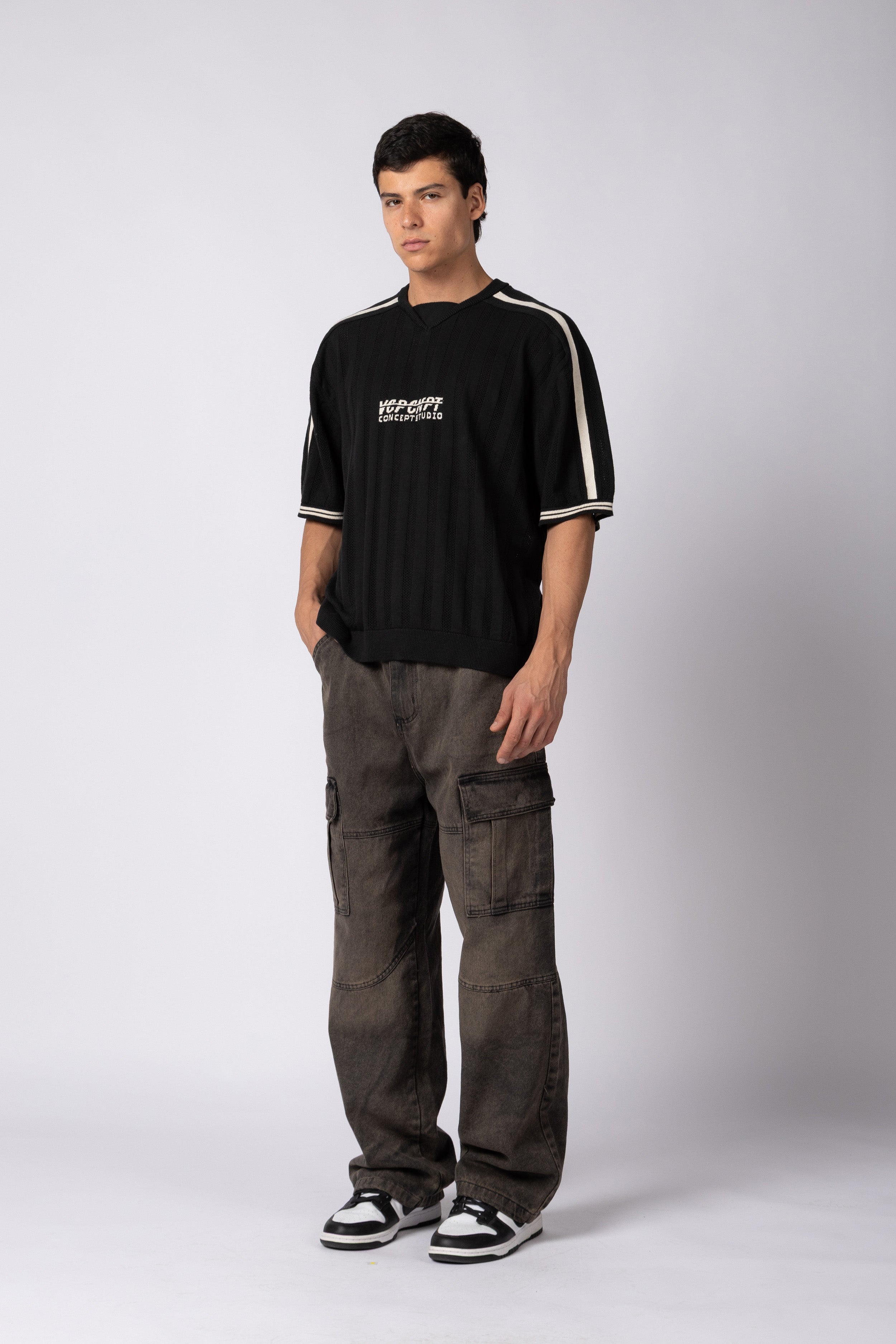 Jean Baggy Cargo Raw Oxid Black