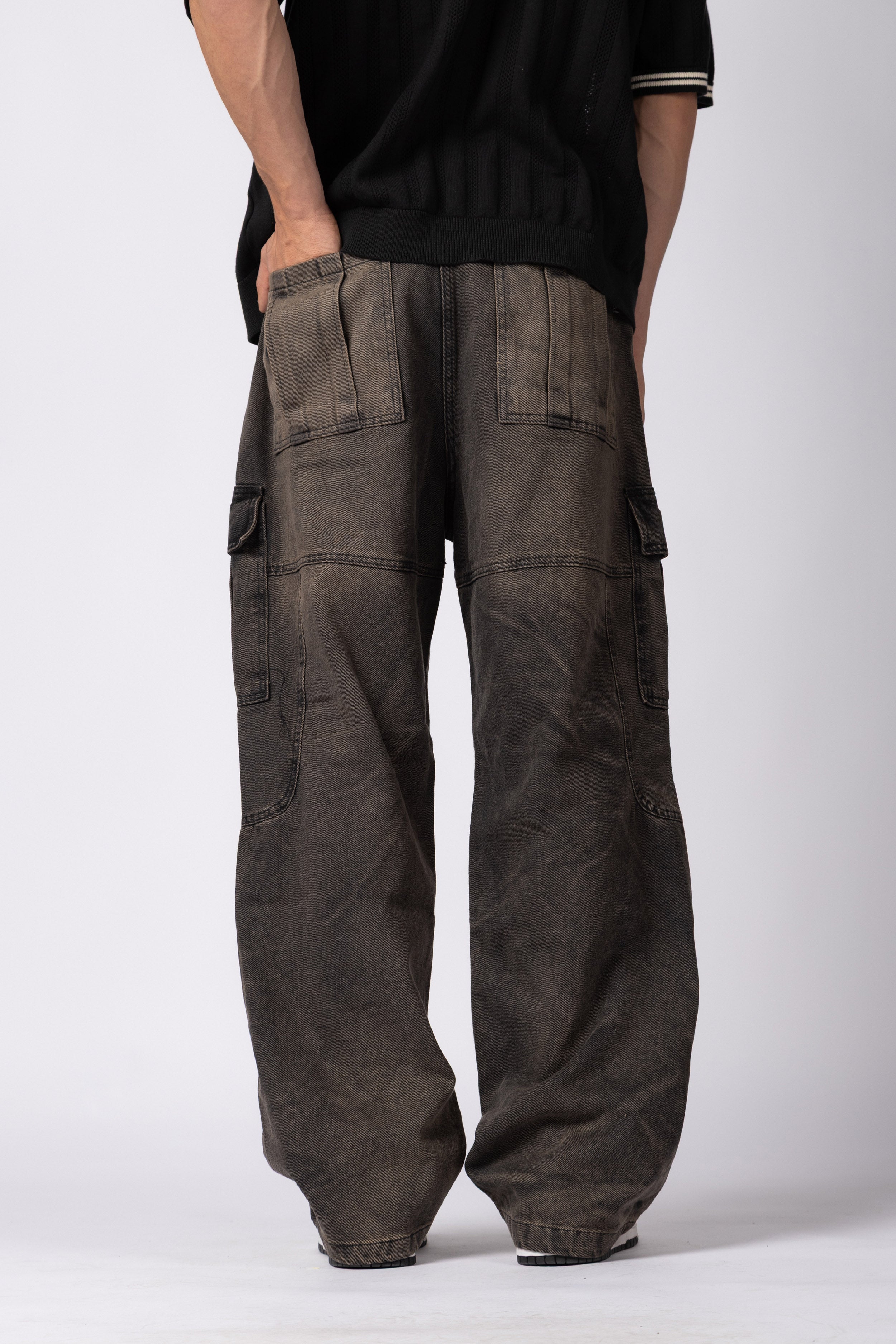 Jean Baggy Cargo Raw Oxid Black