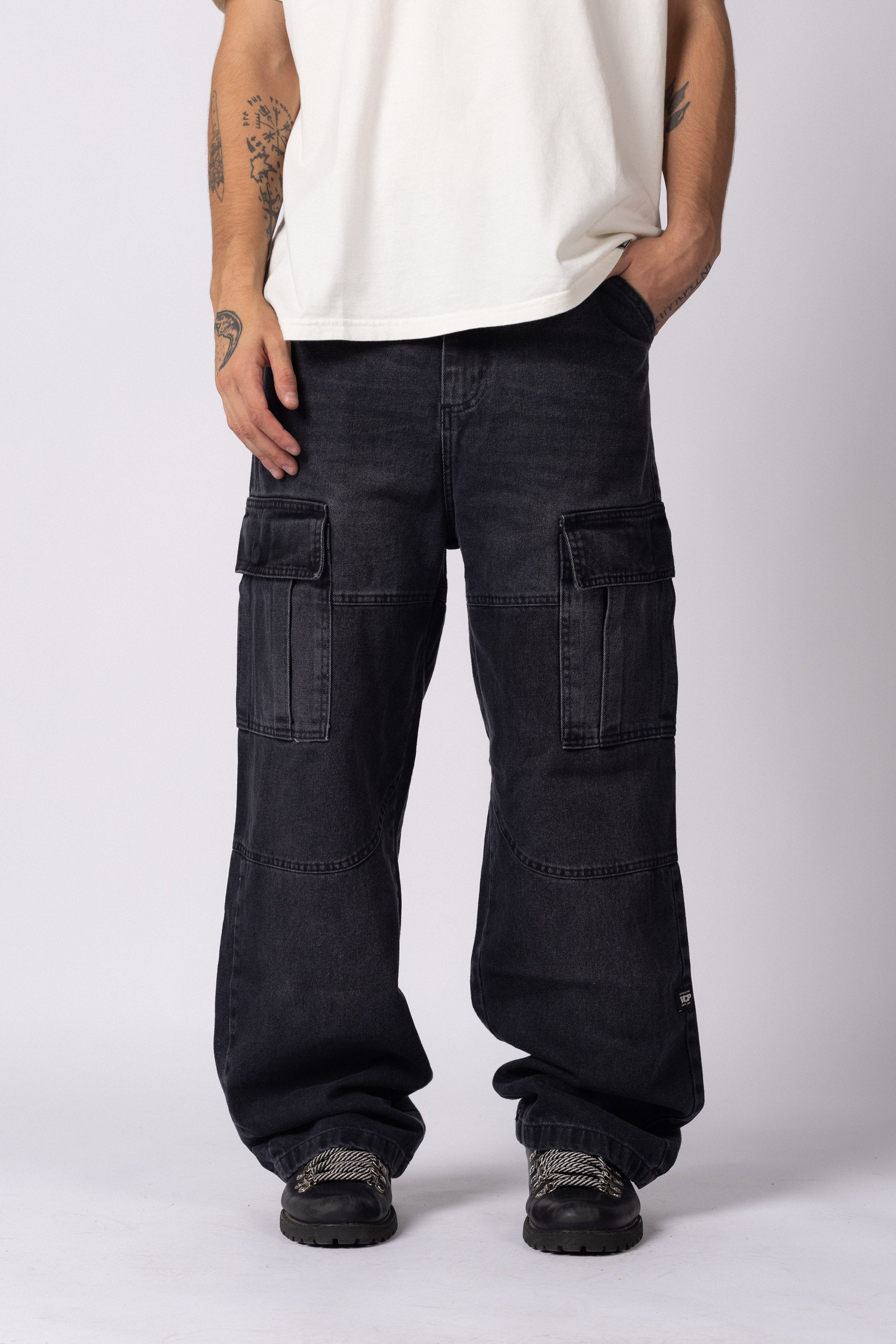 Jean Baggy Cargo Raw Stone