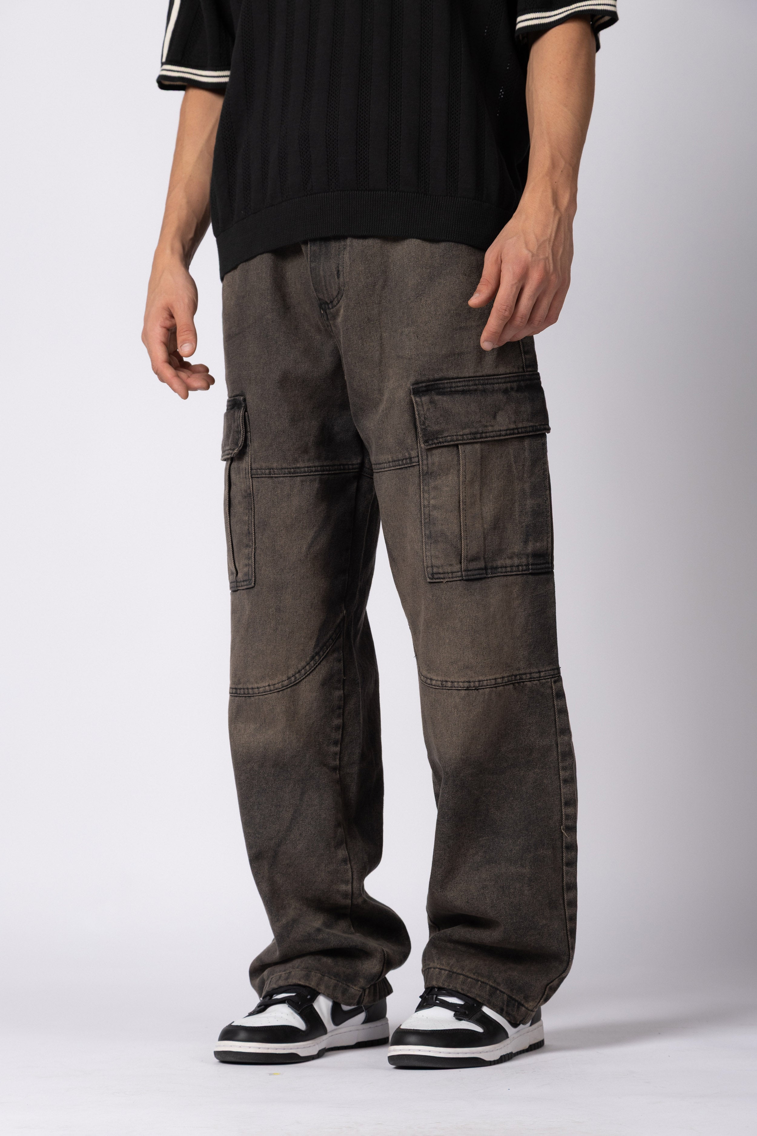 Jean Baggy Cargo Raw Oxid Black