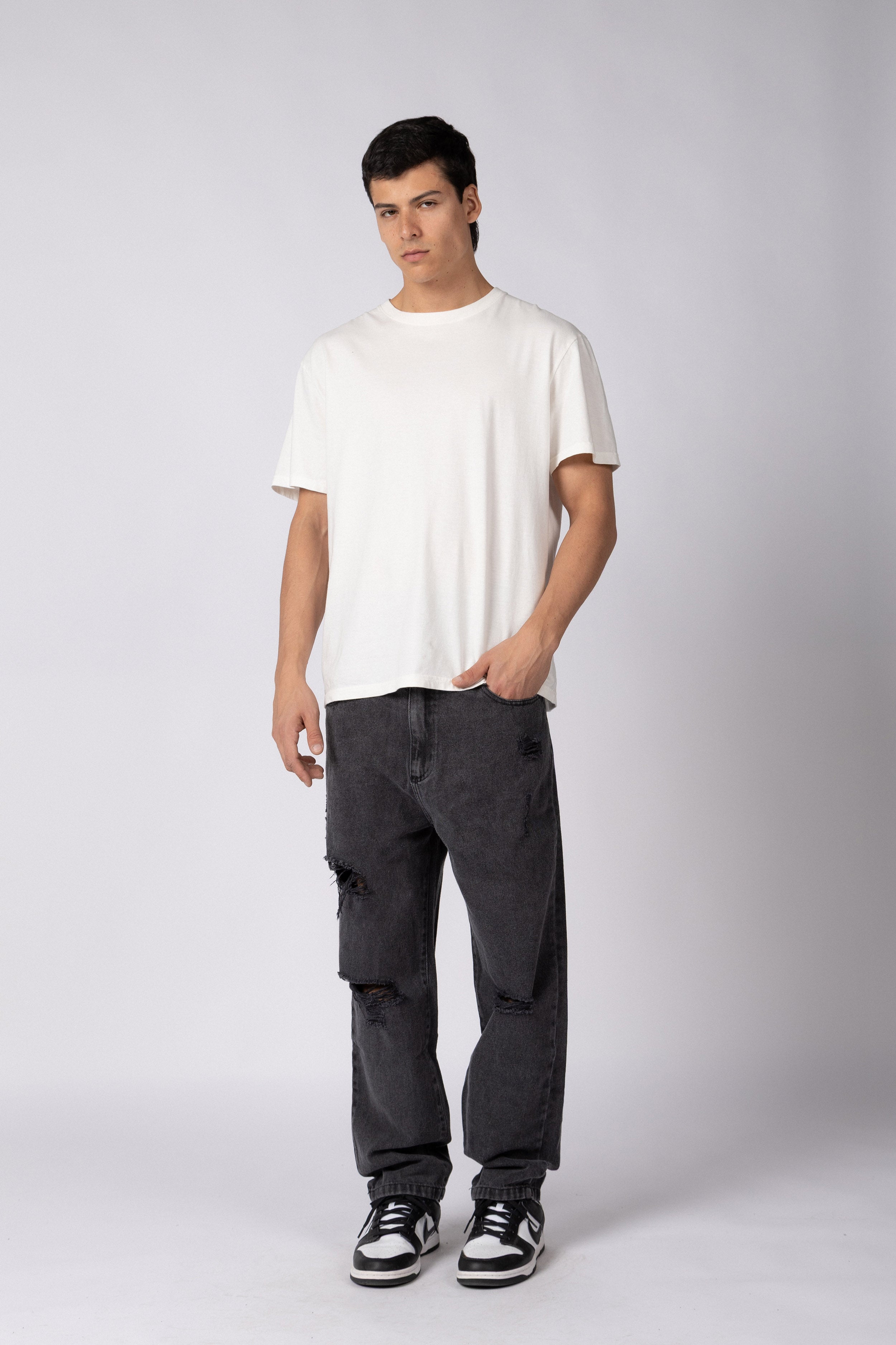 Jean Mom Shelby Smoked Stone