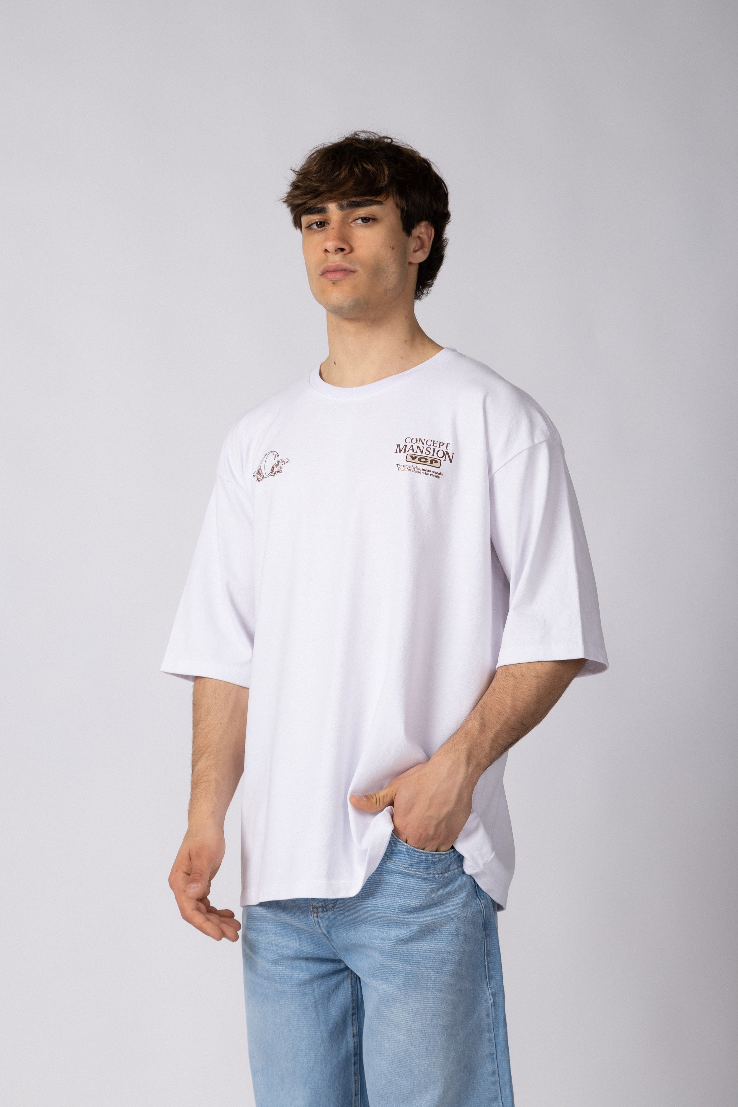 Remera Over Rhy Mansion Blanca