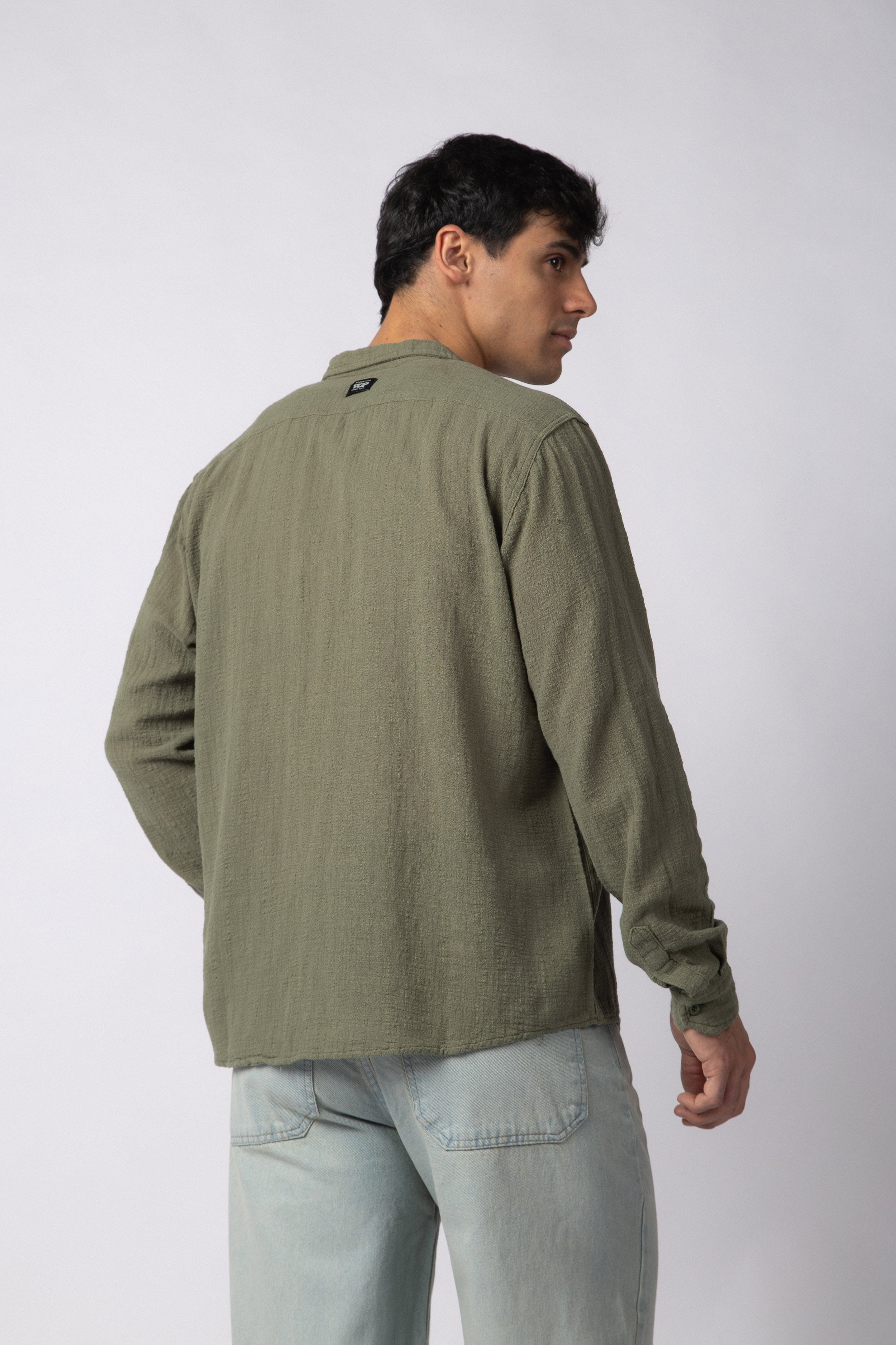 Camisa Manga Larga Lino Zen Militar