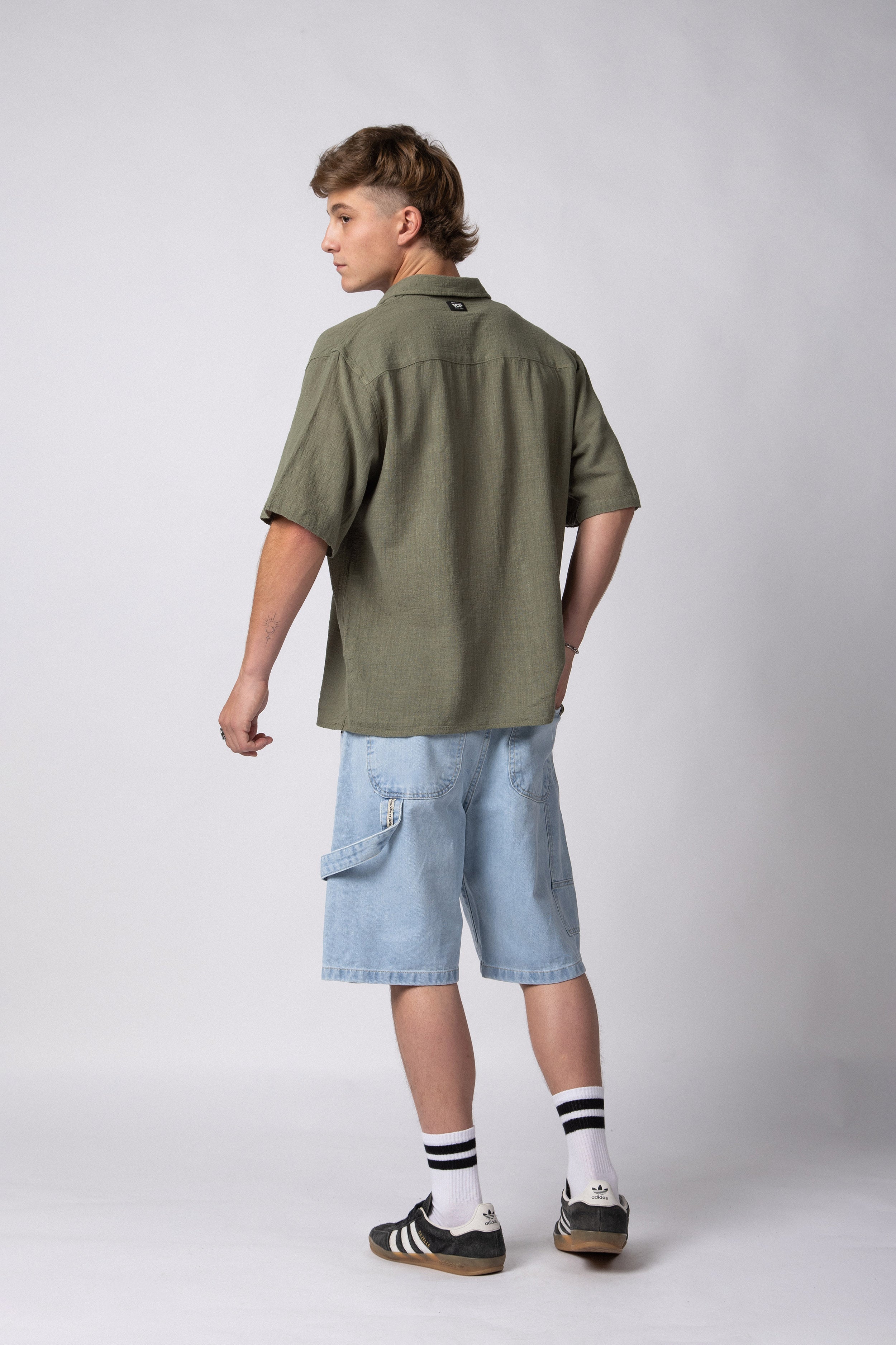 Camisa Manga Corta Lino Kara Militar