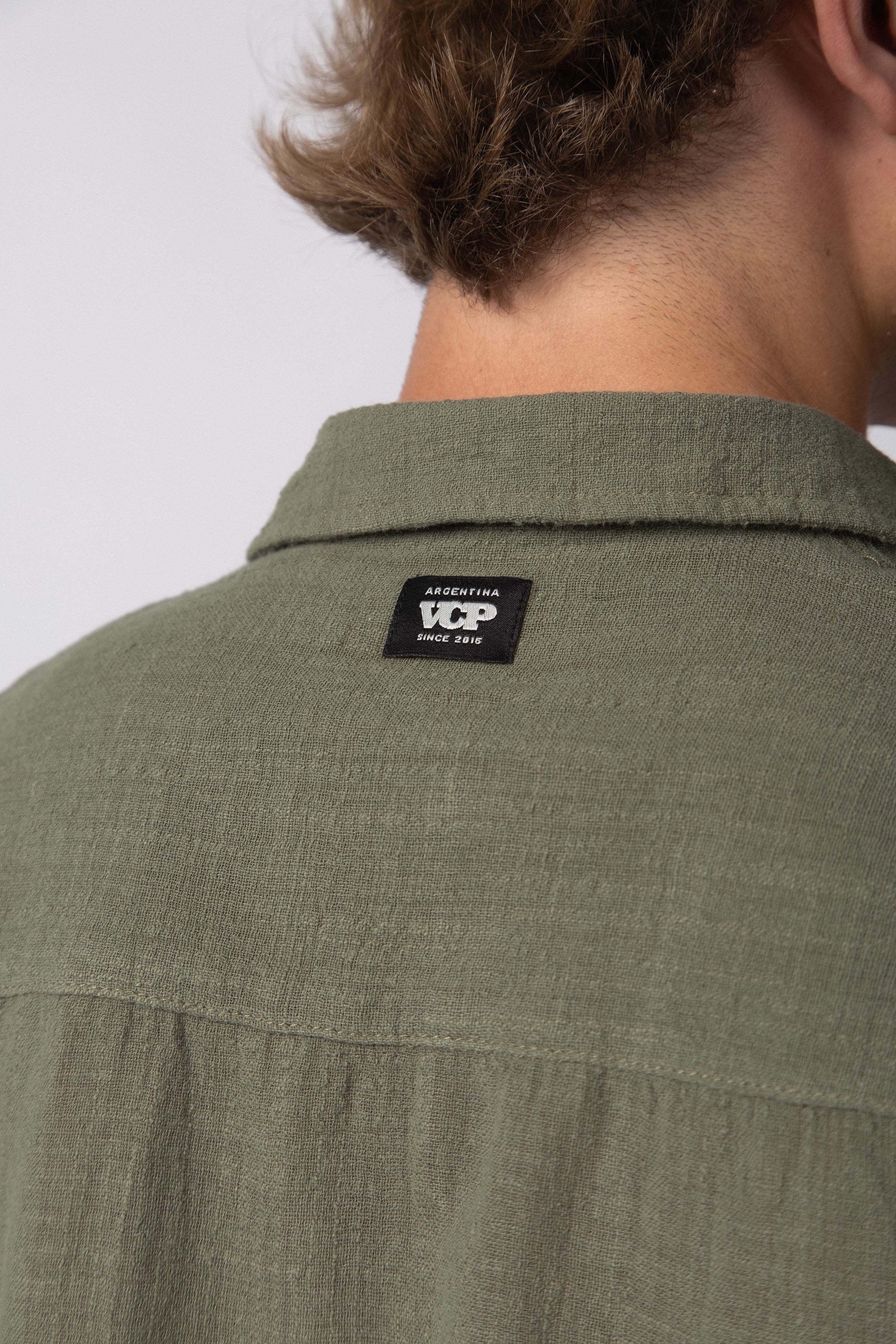 Camisa Manga Corta Lino Kara Militar