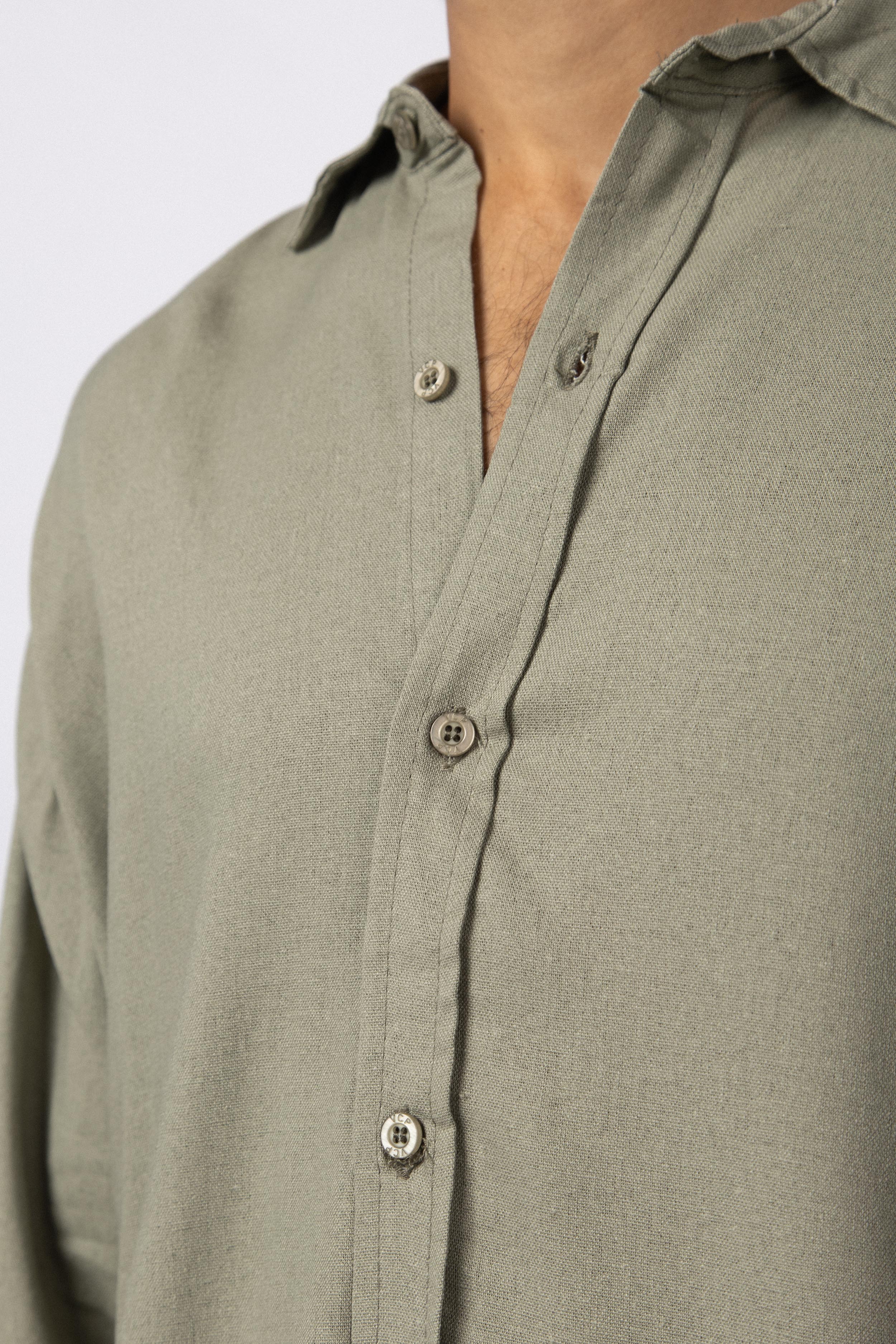 Camisa Manga Larga Lino Raze Militar